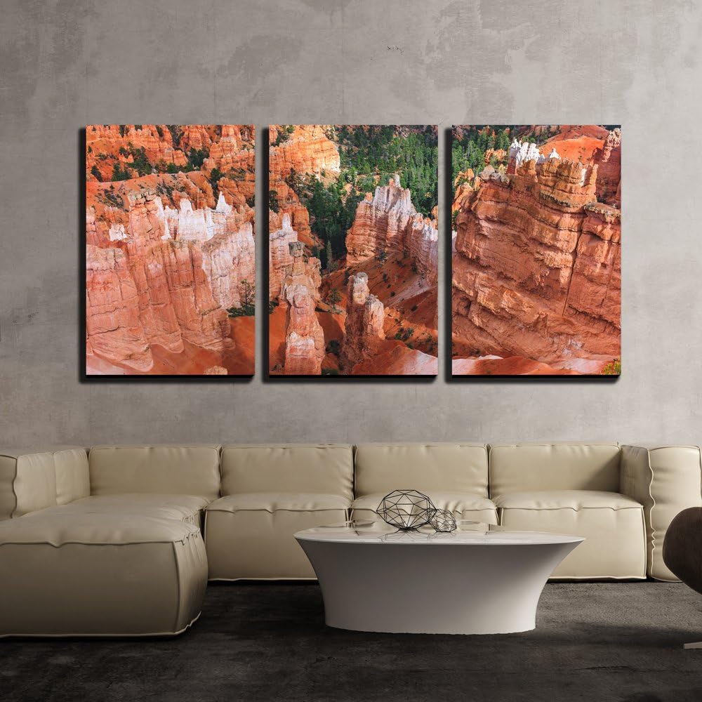 wall26 - 3 Piece Canvas Wall Art - Blue Ocean Waves - Modern Home Art Stretched and Framed Ready to Hang - 16"x24"x3 Panels