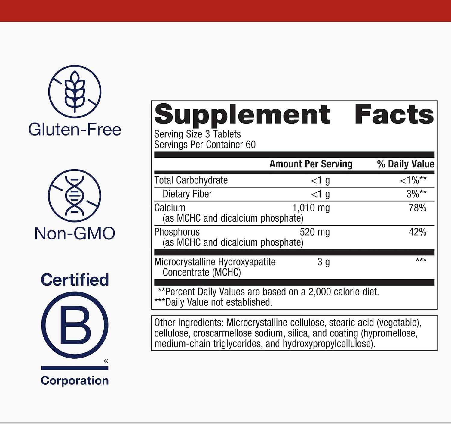 Metagenics Bone Builder Extra Strength - Microcrystalline Hydroxyapatite Concentrate (MCHC) with Calcium & Phosphorus - Supports Bone Density & Strength - Non-GMO & Gluten-Free - 90 Tablets