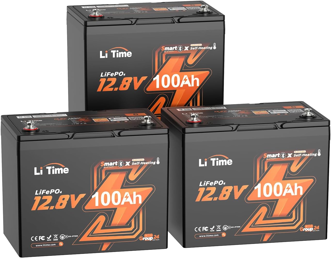 Litime 12V 50Ah LiFePO4 Trolling Motor Battery for Marine RV Solar Camper