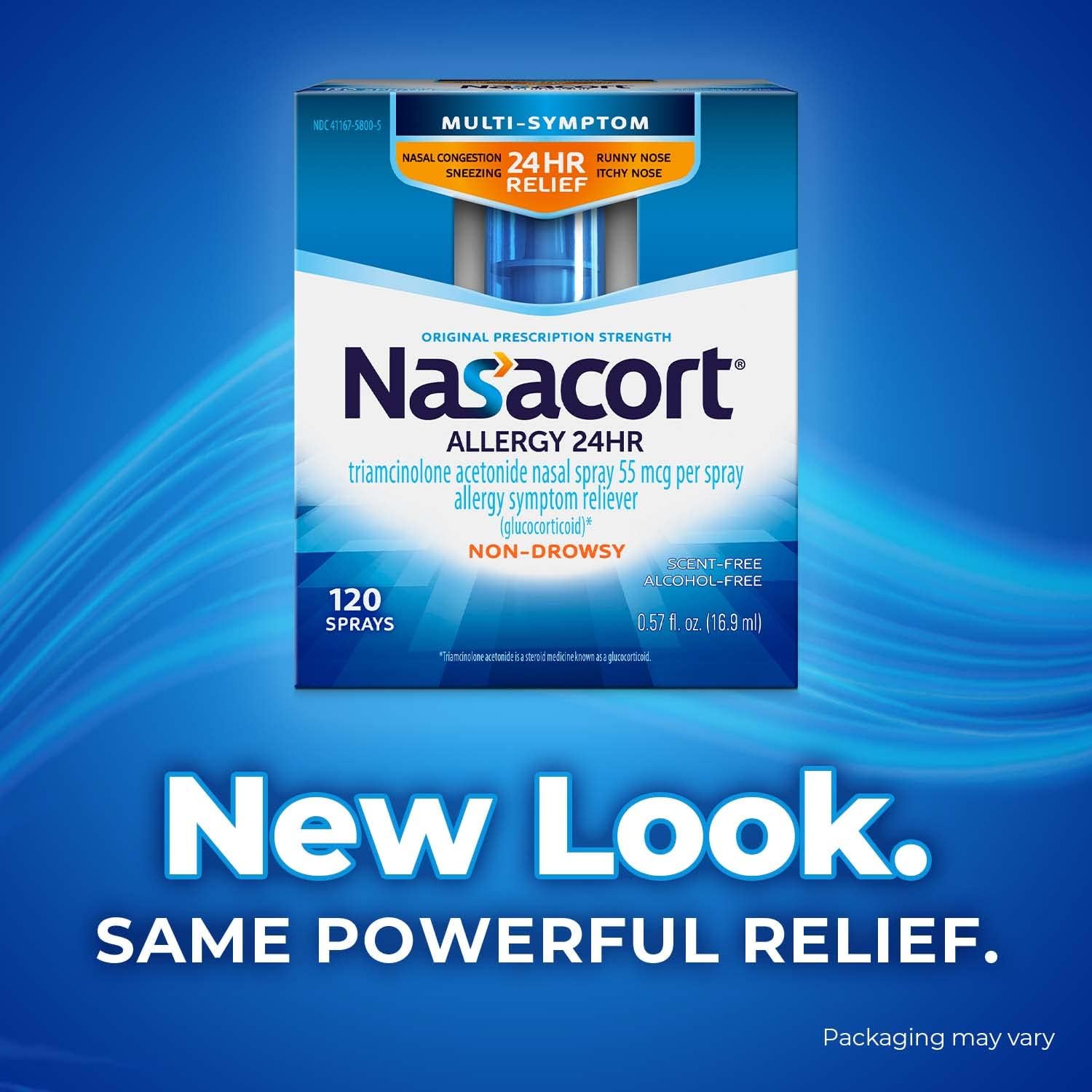 Nasacort 24HR Allergy Nasal Spray for Adults, Non-drowsy & Alcohol Free, 150 Spray Pack