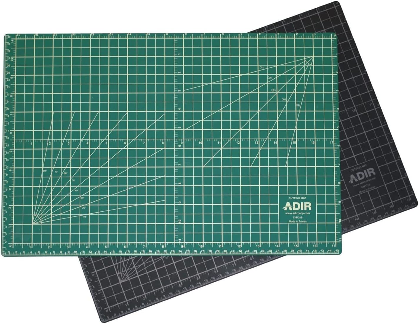 Adir Professional Self Reversible Healing Cutting Mat, 18 by 36-Inch, Green/Black