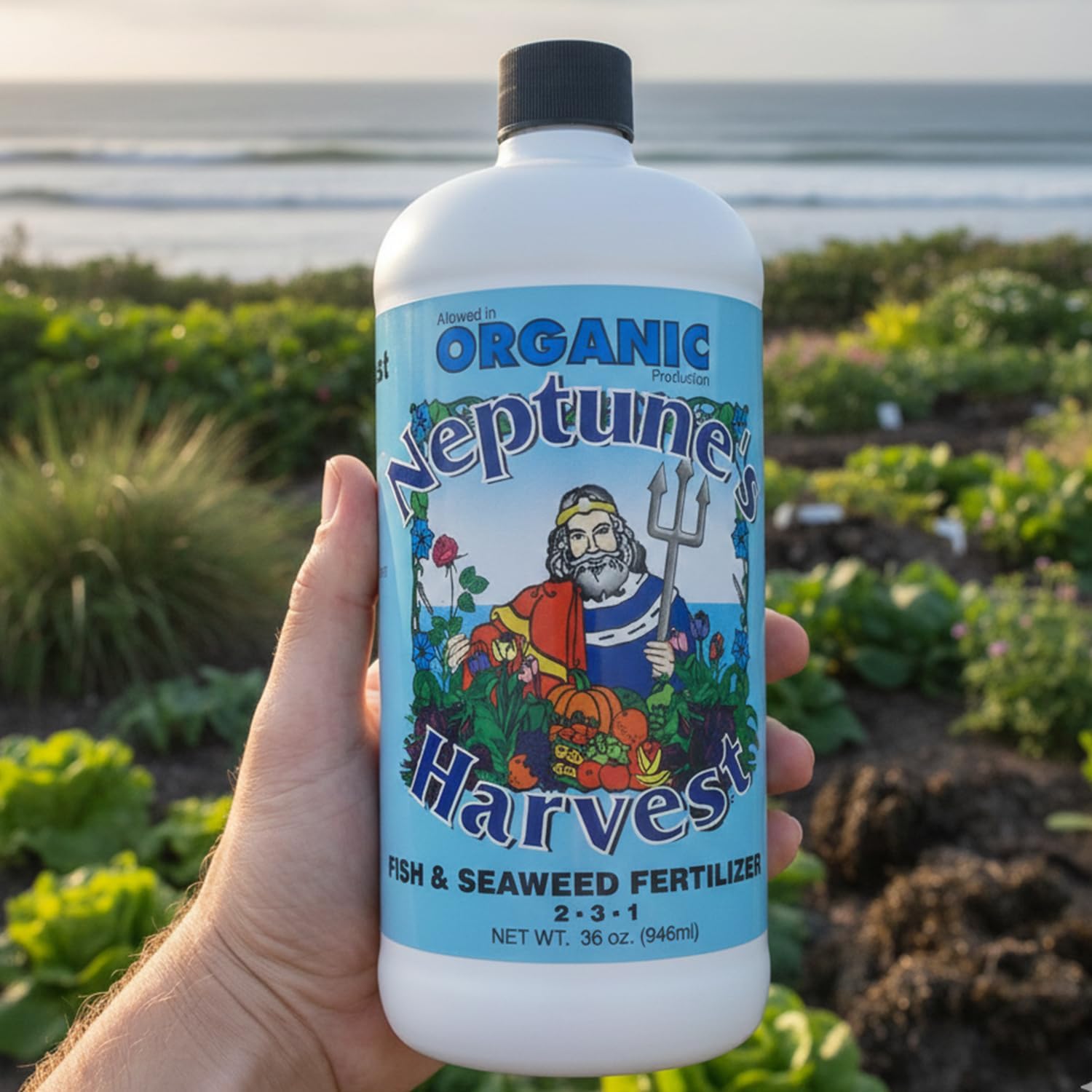Neptune's Harvest Fish & Seaweed Liquid Fertilizer (2-3-1) - 1 Gallon Bottle - Plant Food for Garden - Indoor & Outdoor Organic Plant Fertilizer for Vegetables, Flowers, Fruit, and Lawns
