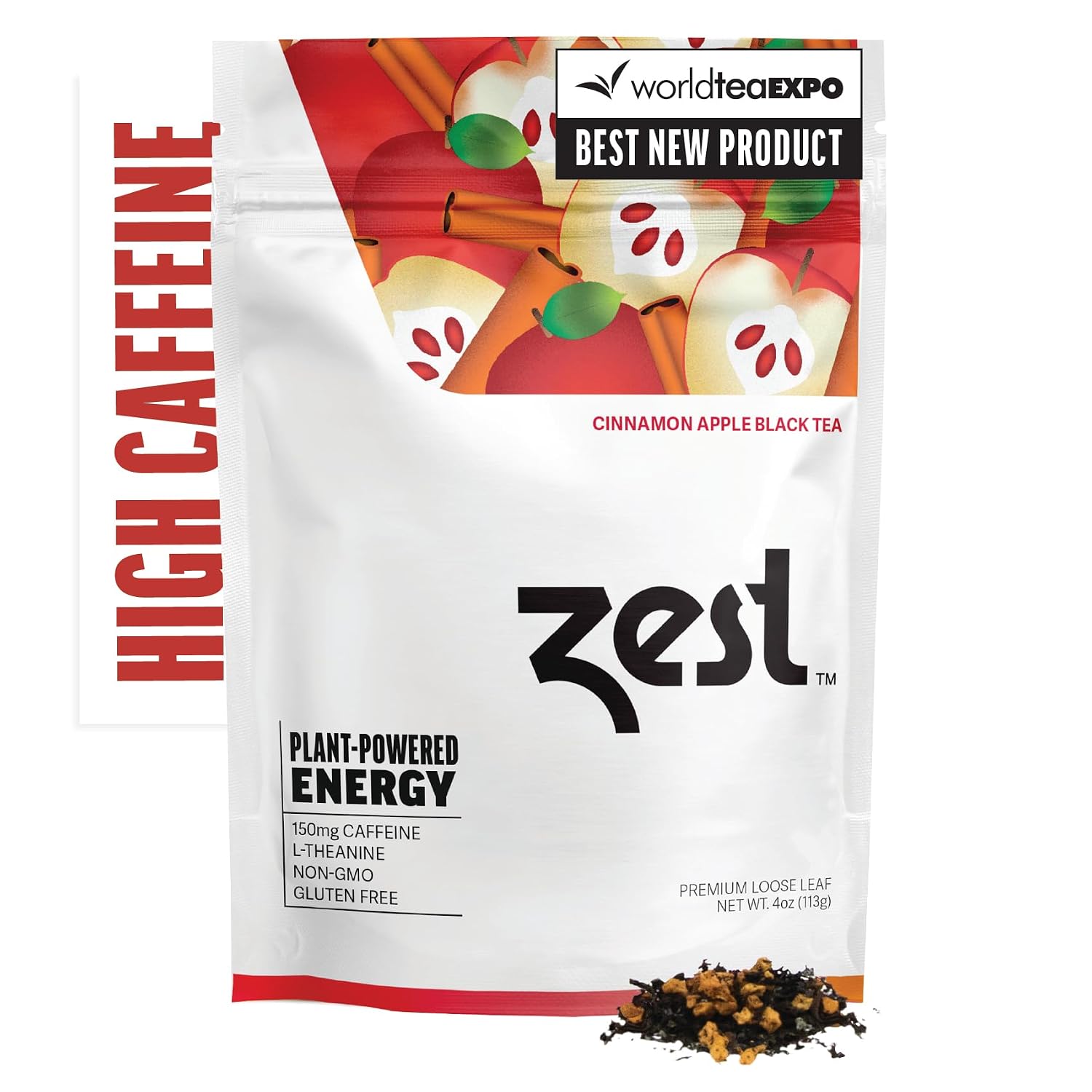 Zest Energy Green Tea – Pomegranate Mojito High Caffeine Tea Bags for Focus & Morning Energy – Natural Caffeinated Tea with 135mg Caffeine – Coffee Substitute – 20Ct Pack, Non-GMO & Keto Friendly