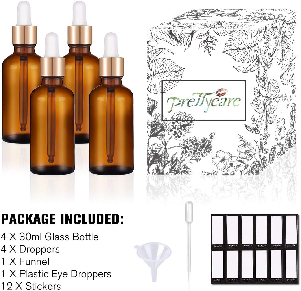 PrettyCare Glass Eye Dropper Bottles 99 Pack