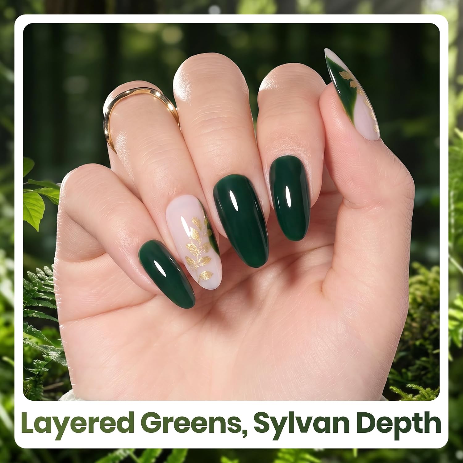 Beetles Green Gel Polish Set, 6 Colors Misty Forest Collection