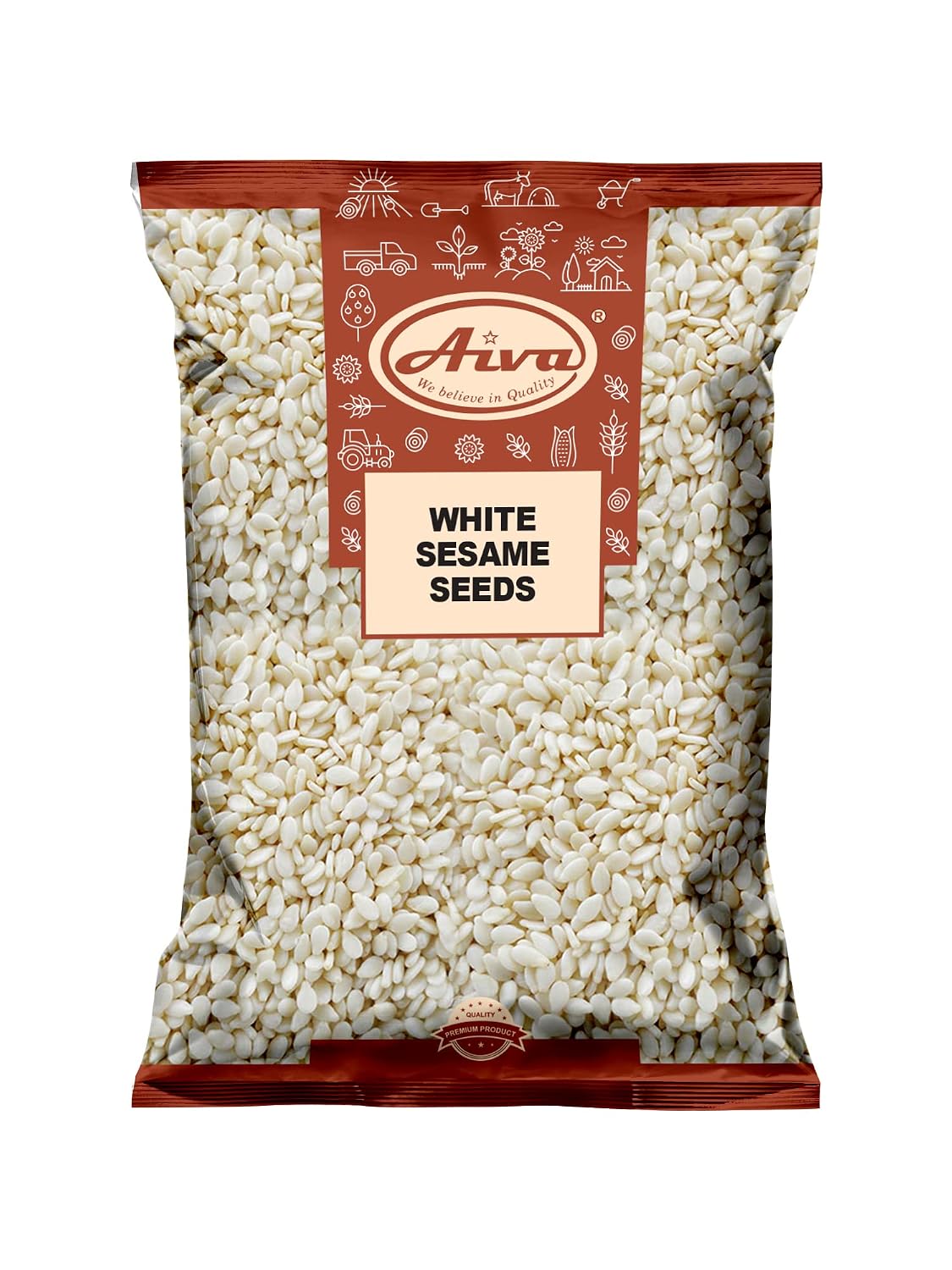AIVA - SESAME SEEDS HULLED | Natural, Raw, Hulled |Perfect for Noodle Dishes, Sushi, Stir-Fries and Coating - (5 LB)