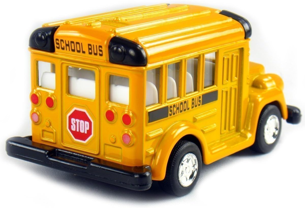 KiNSMART 4" Die Cast Metal Short School Bus with Pullback Action