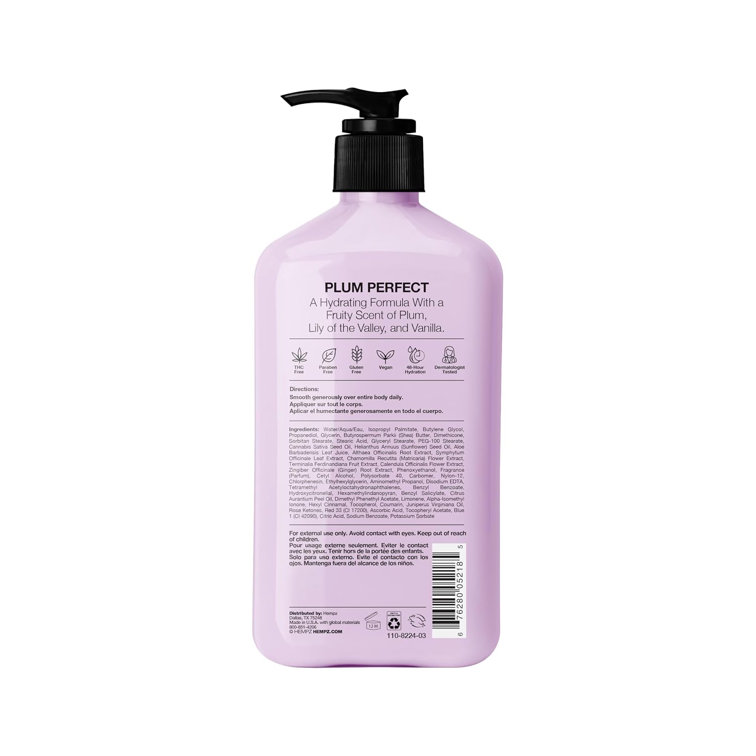 HEMPZ Body Lotion - Sweet Pineapple and Honey Melon - Daily Moisturizing Cream - 17oz