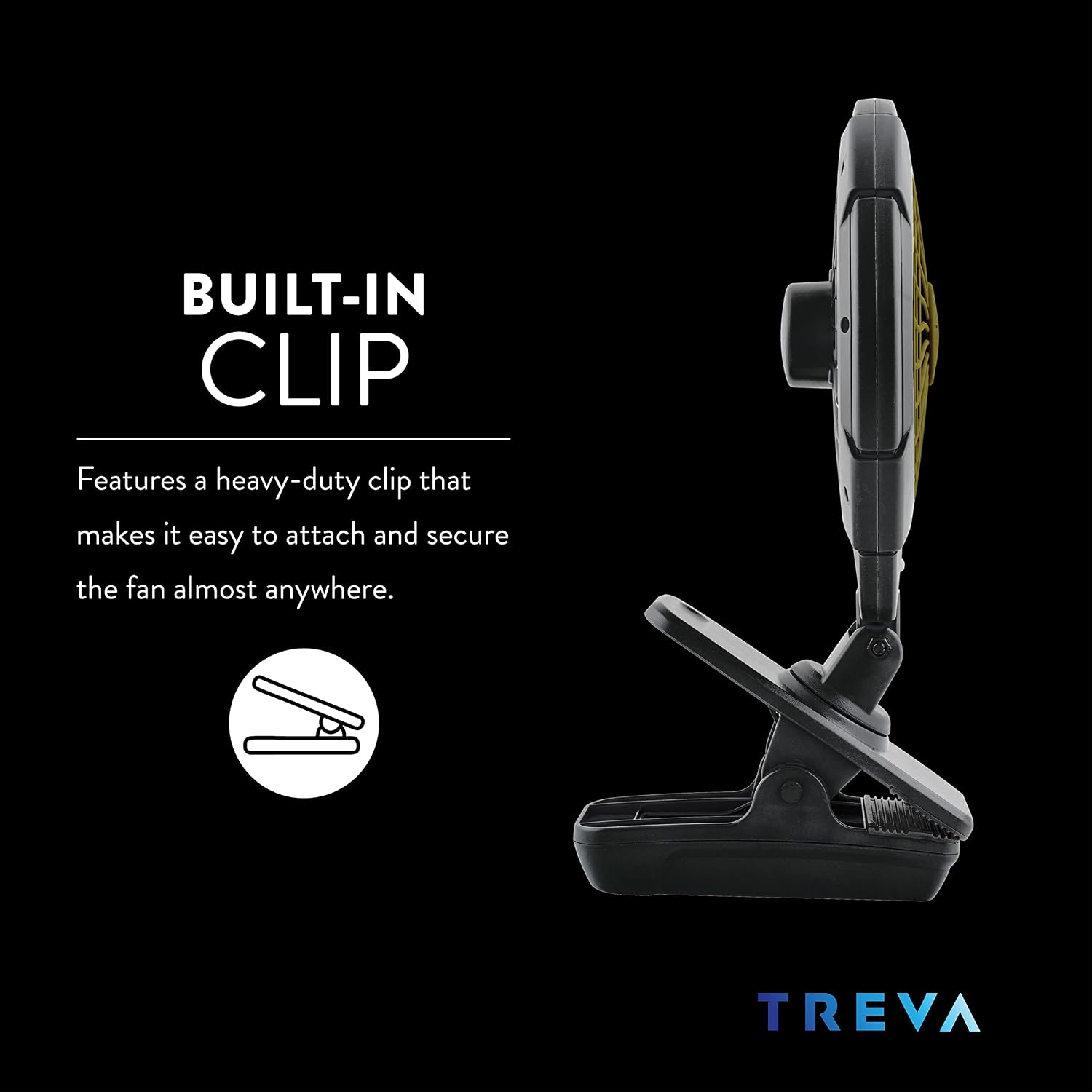Treva 5 in Battery Powered Clip Fan with Clamp | Yes