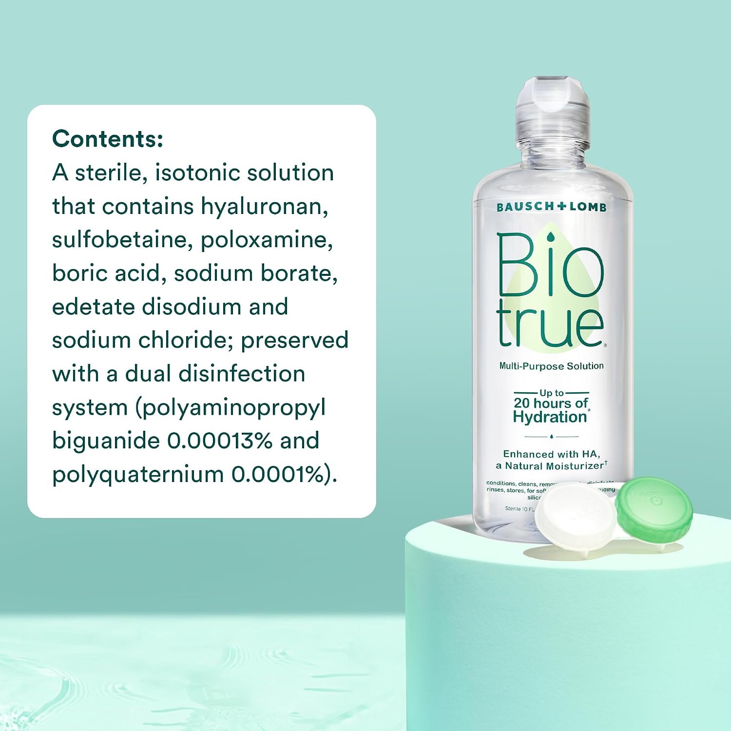 Biotrue Contact Solution, Multi-Purpose Lens Solution for Soft Lenses, Cleans, Disinfects, Removes Protein Build-Up, Dirt & Debris, Hydrates