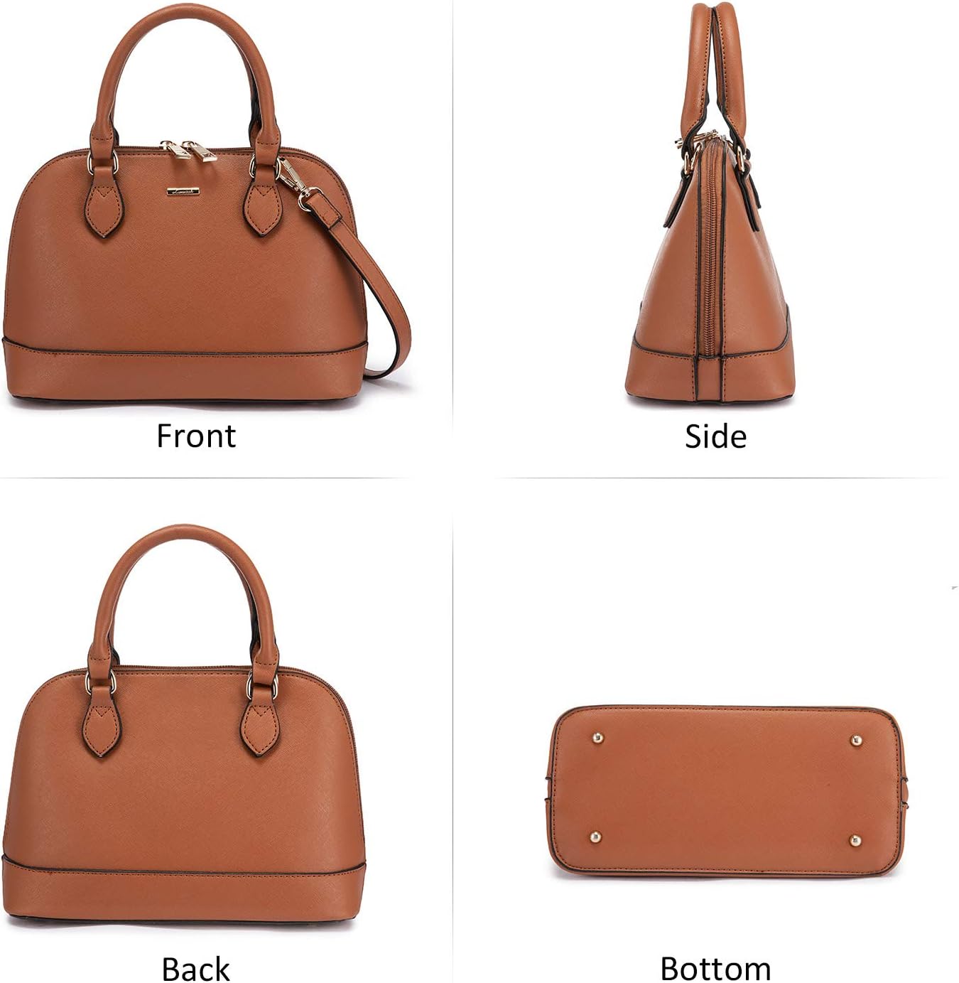 LOVEVOOK Purse for Women, Crossbody Dome Satchel Handbag with Double Zip