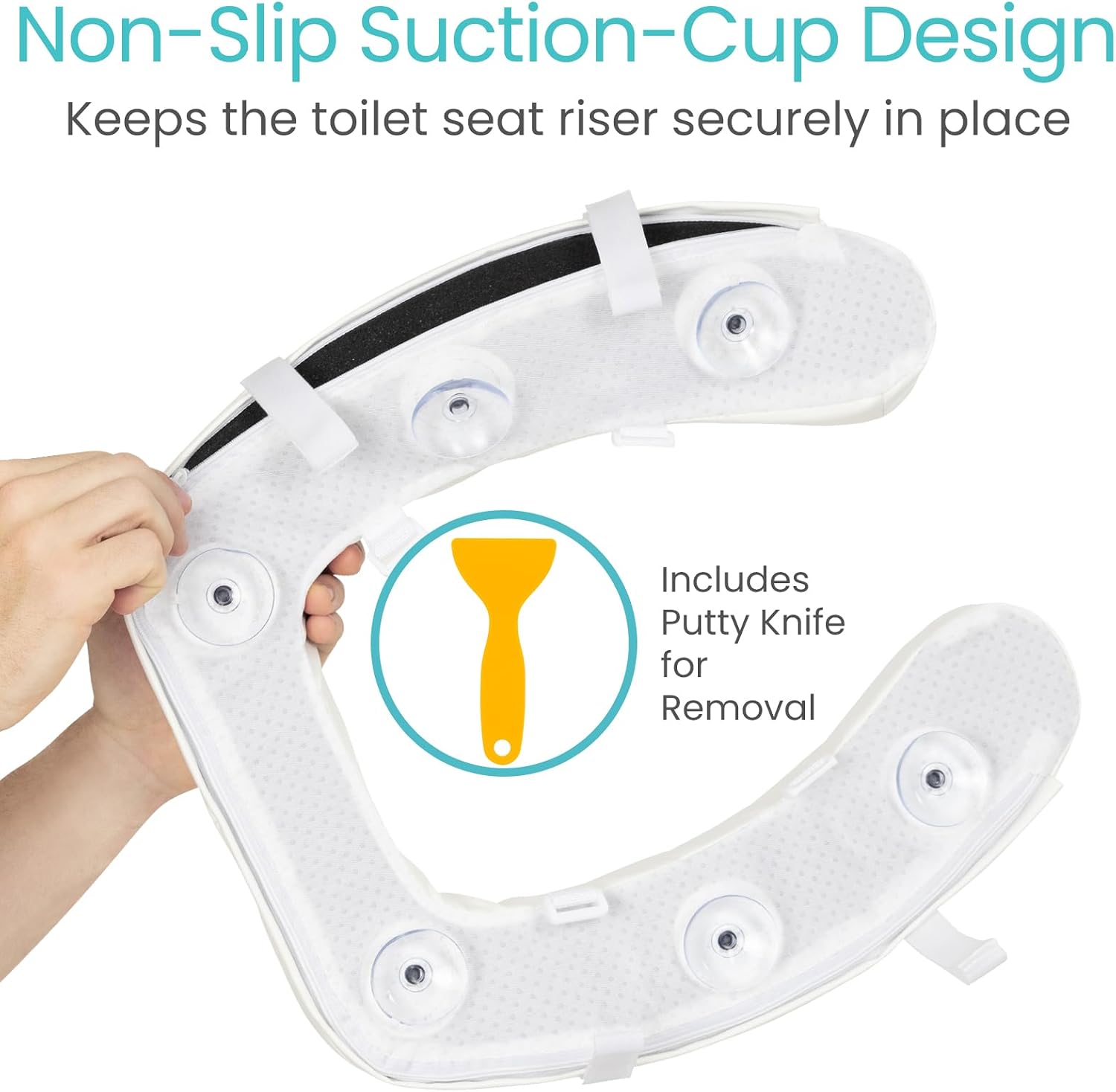 Vive Toilet Seat Cushion (Soft Cushioned Foam) - Easy Clean Soft Padded