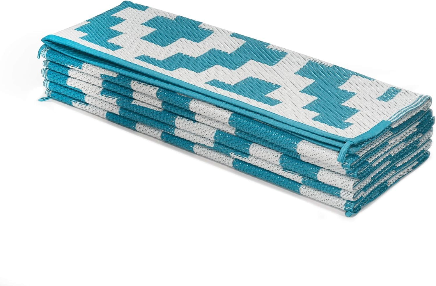 FH Home Outdoor Camping Rug - Waterproof, Fade Resistant, Reversible - Premium Recycled Plastic - Striped - Large Patio, Deck, Sunroom