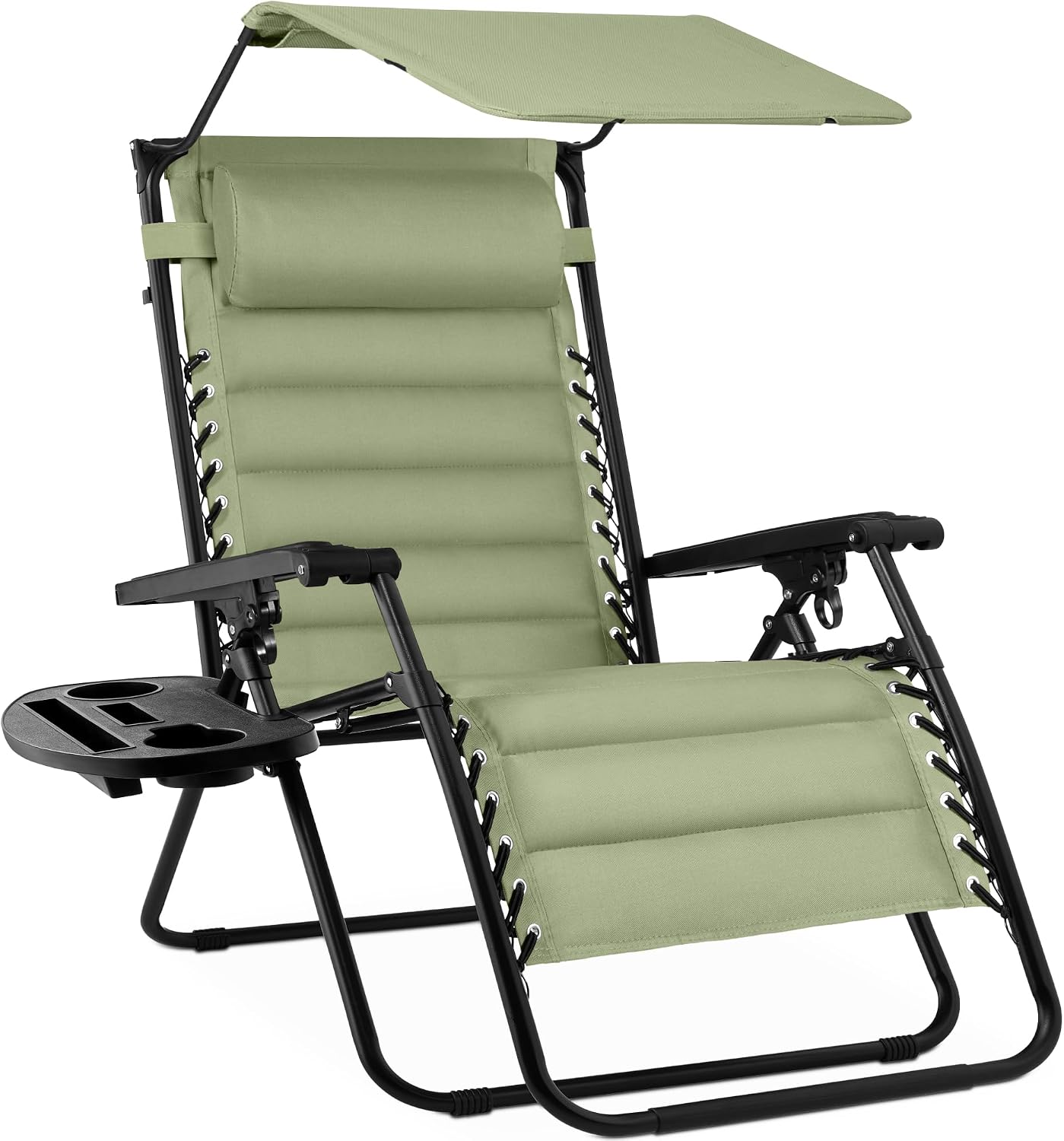 Best Choice Products Oversized Padded Zero Gravity Chair, Folding Outdoor Patio Recliner, XL Anti Gravity Lounger for Backyard w/Headrest, Cup Holder