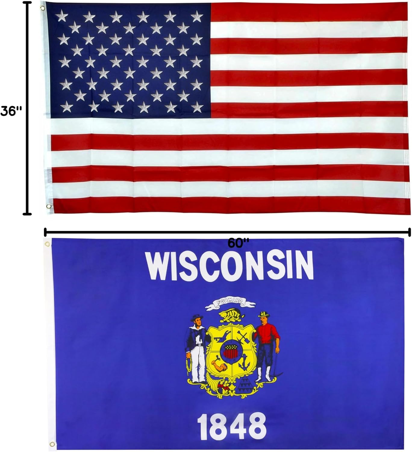 Shop72 American Flag 5x8 Ft, Allegiance to USA, American Flags for Outside, Our Allegiance To Freedom, This Garden Banner Made Heavy Duty to work outside as well, Bandera De Estados Unidos