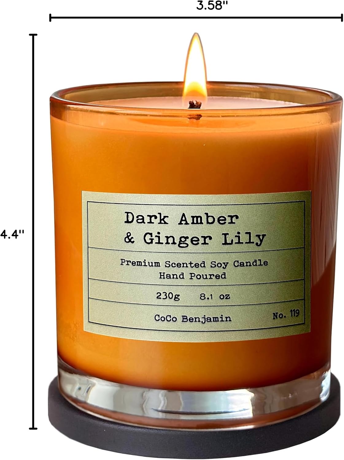 100% Natural Soy Wax Candle by CoCo Benjamin - Highly Scented & Hand-Poured Luxury Candle ((Majestic Balsam Fir Trees) - Clean Burning Cotton Wick