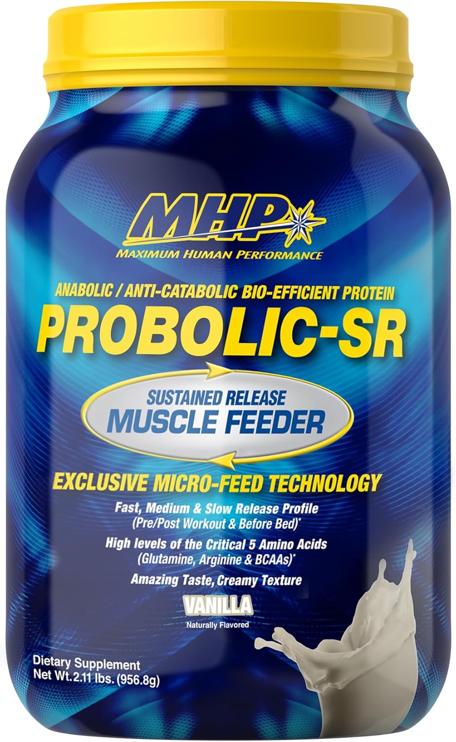 Maximum Human Performance Probolic-SR Sustained Release Protein Powder, 24g Protein, BCAAs, Glutamine, Arginine, Pre-Workout, Post-Workout