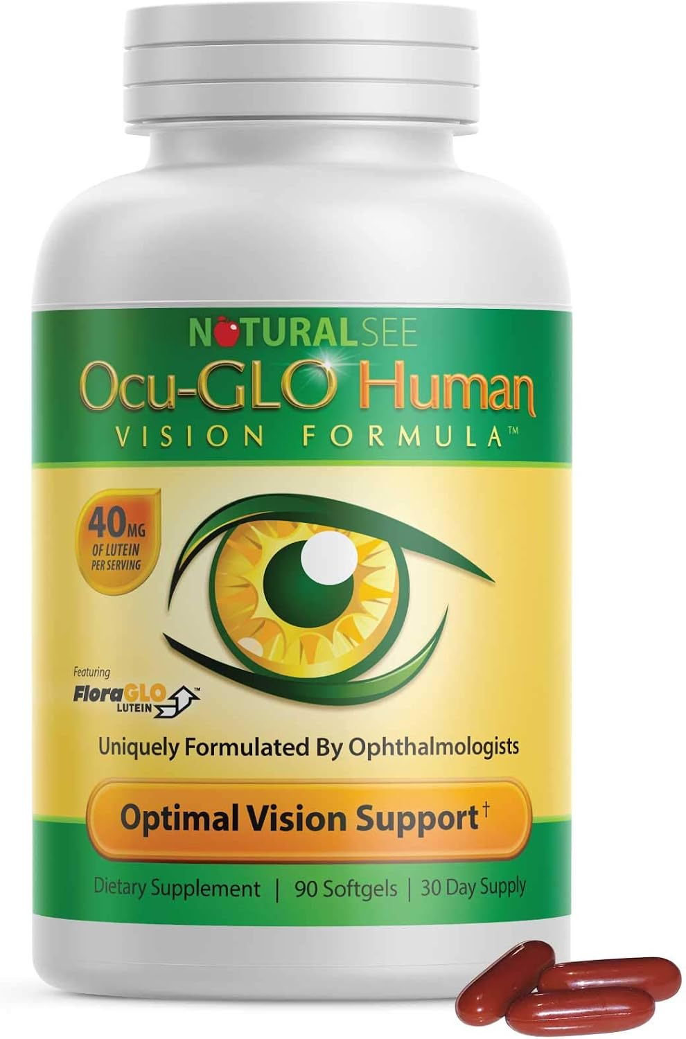 Ocu-GLO Human Vision Formula Eye Health Support Capsules, 90 Count