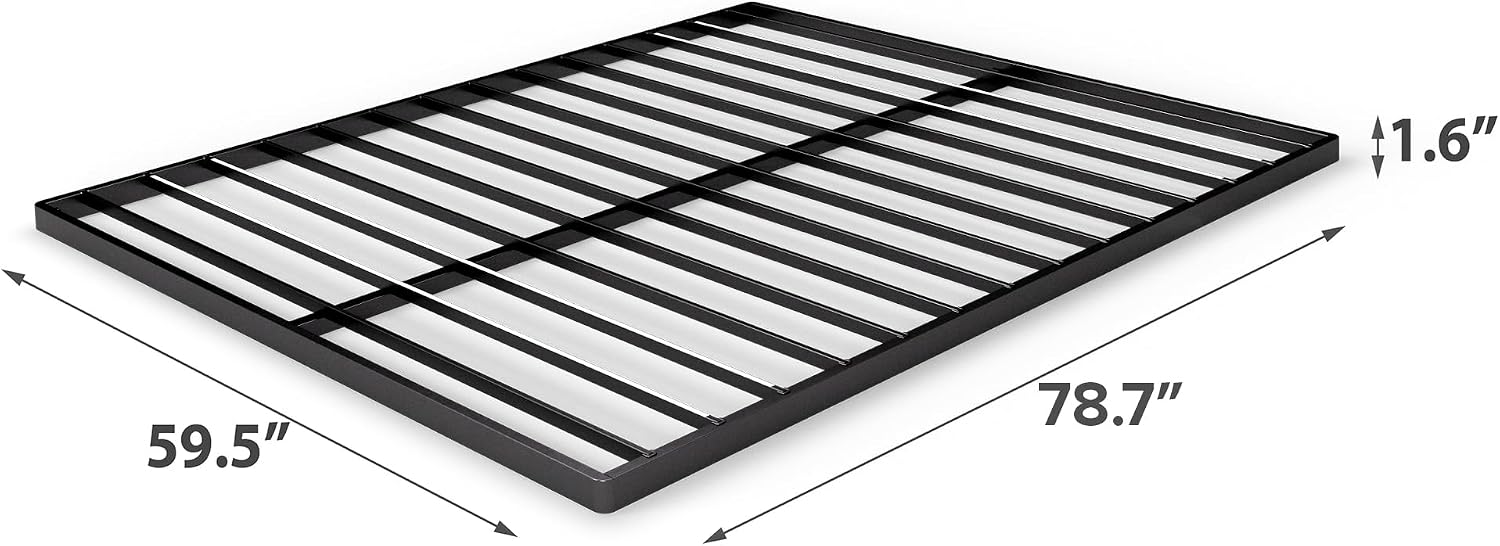 Zinus Quick Lock Bunkie Board, Box Spring and Bed Slat Replacement, Queen | Metal Frame with Steel Slats, Durable Construction Easy Assembly