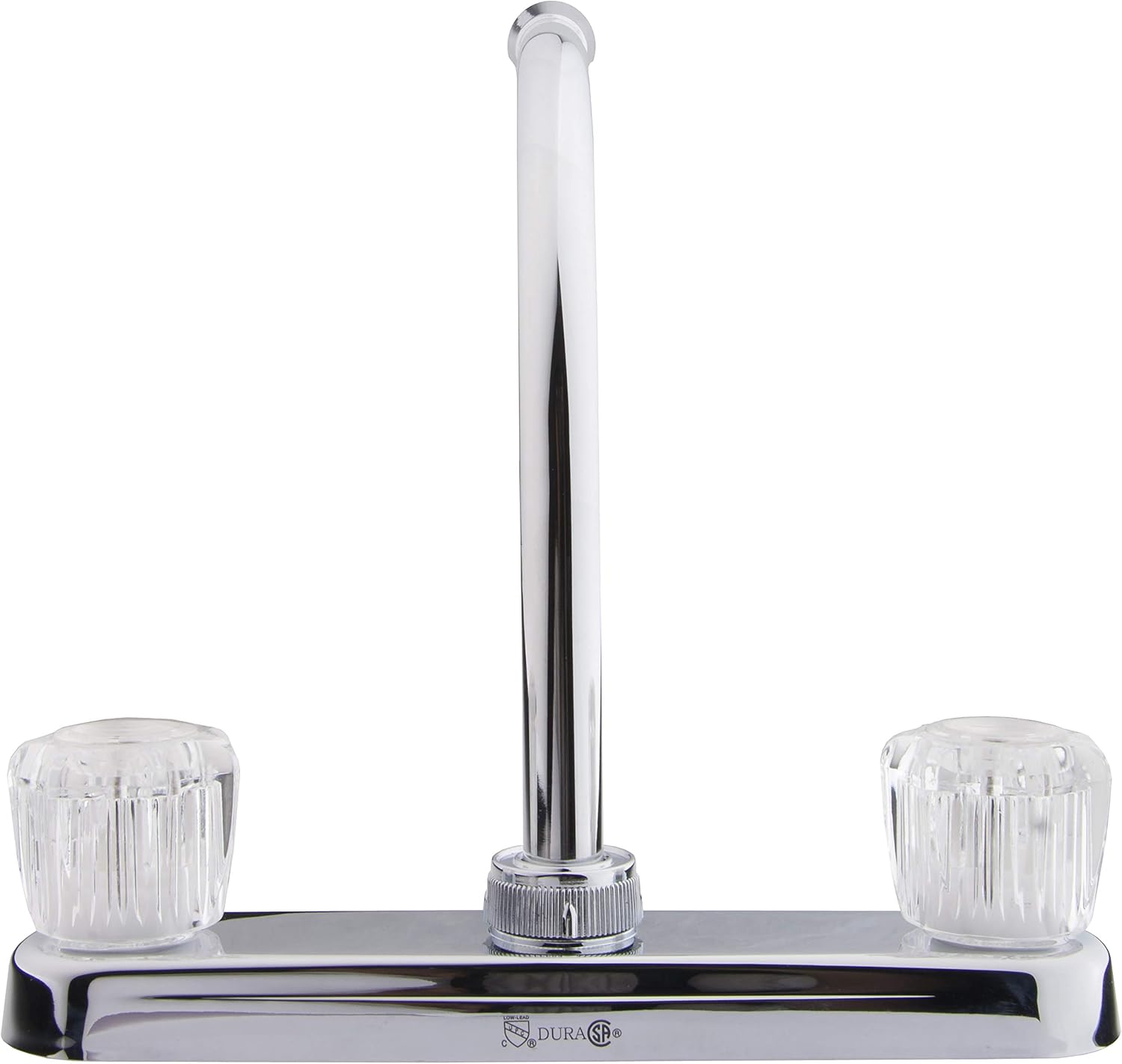 Dura Faucet DF-PK210S-BQ RV Hi-Rise Kitchen Sink Faucet (Bisque) | Tall spout with smoked acrylic knobs makes filling big pots easy.
