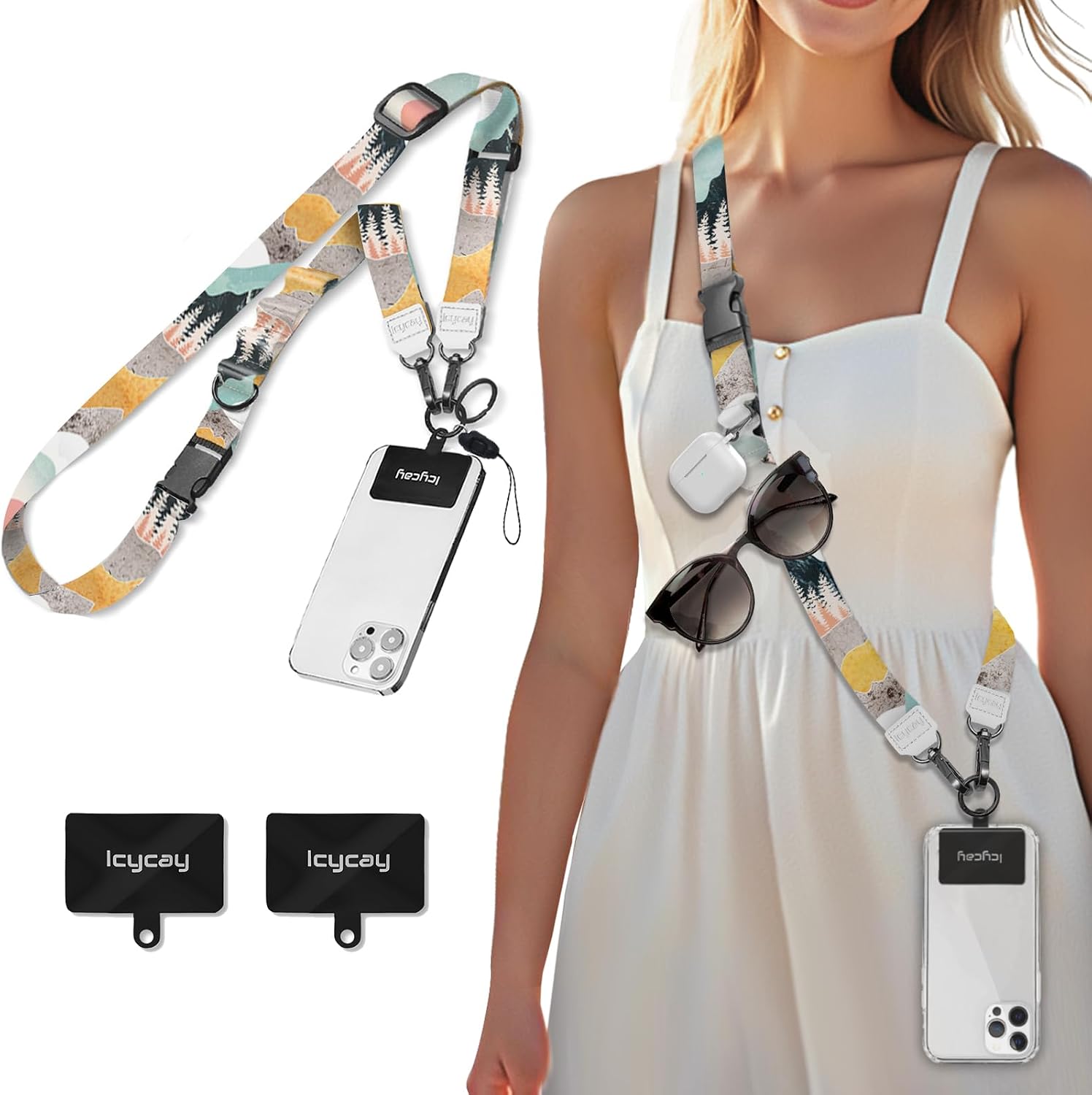 Icycay Phone Lanyard Crossbody Strap Neck Adjustable Teacher Women Cat