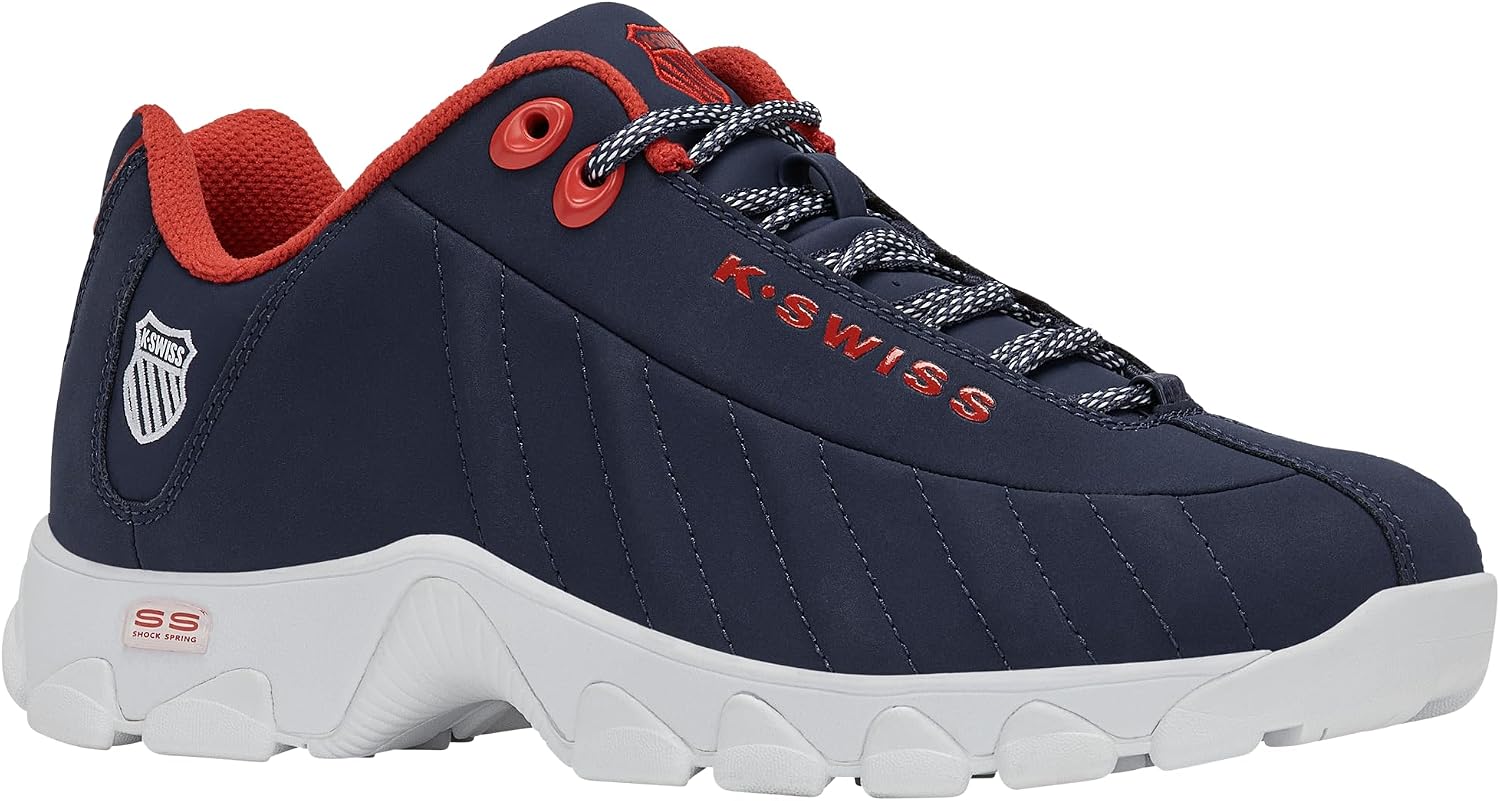 K-Swiss Men's ST329 CMF Sneaker, Wide Tennis Walking Shoes Leather Upper | Court Inspired, Tennis Heritage, Comfort Soft Cushioning, Arch Support, Wide Feet Fit, Chunky Silhouette, Classic Style.