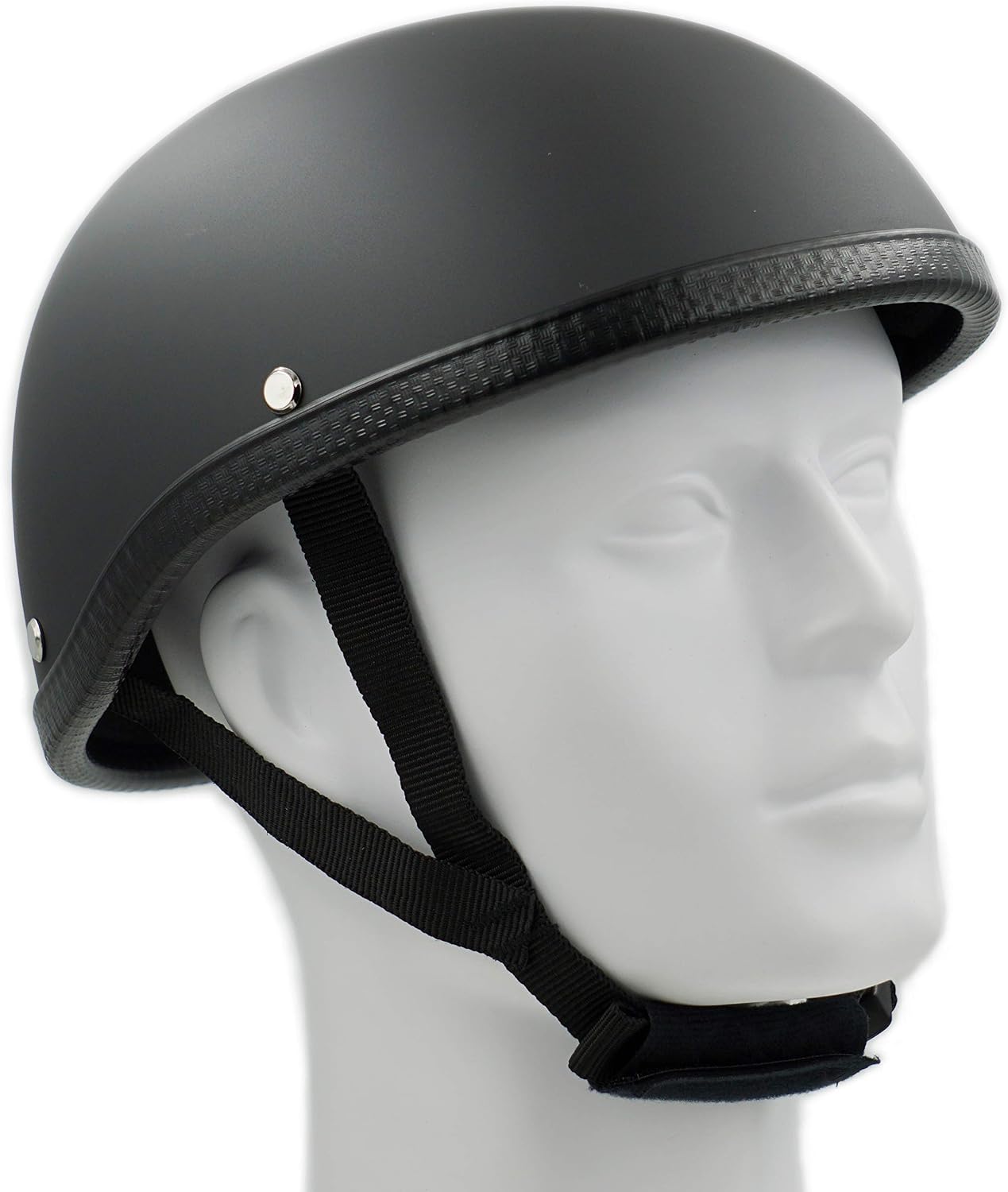 Classic ATV UTV Scooter Beanie Scull Cap Novelty (Non DOT) OSFM Flat Black
