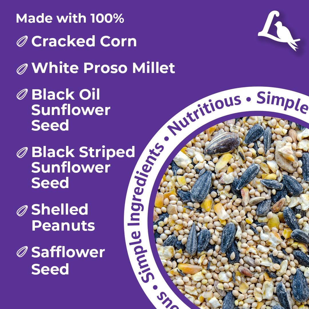Lyric Wild Bird Mix - Includes Corn, Nuts, and Wild Bird Seed for Outside Feeders, Attracts Doves, Jays and Many More, 40 lb Bag | Includes corn