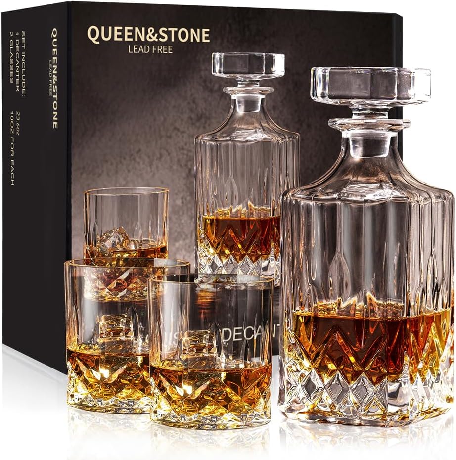 Square 25oz Whiskey Decanter with Glass Stopper