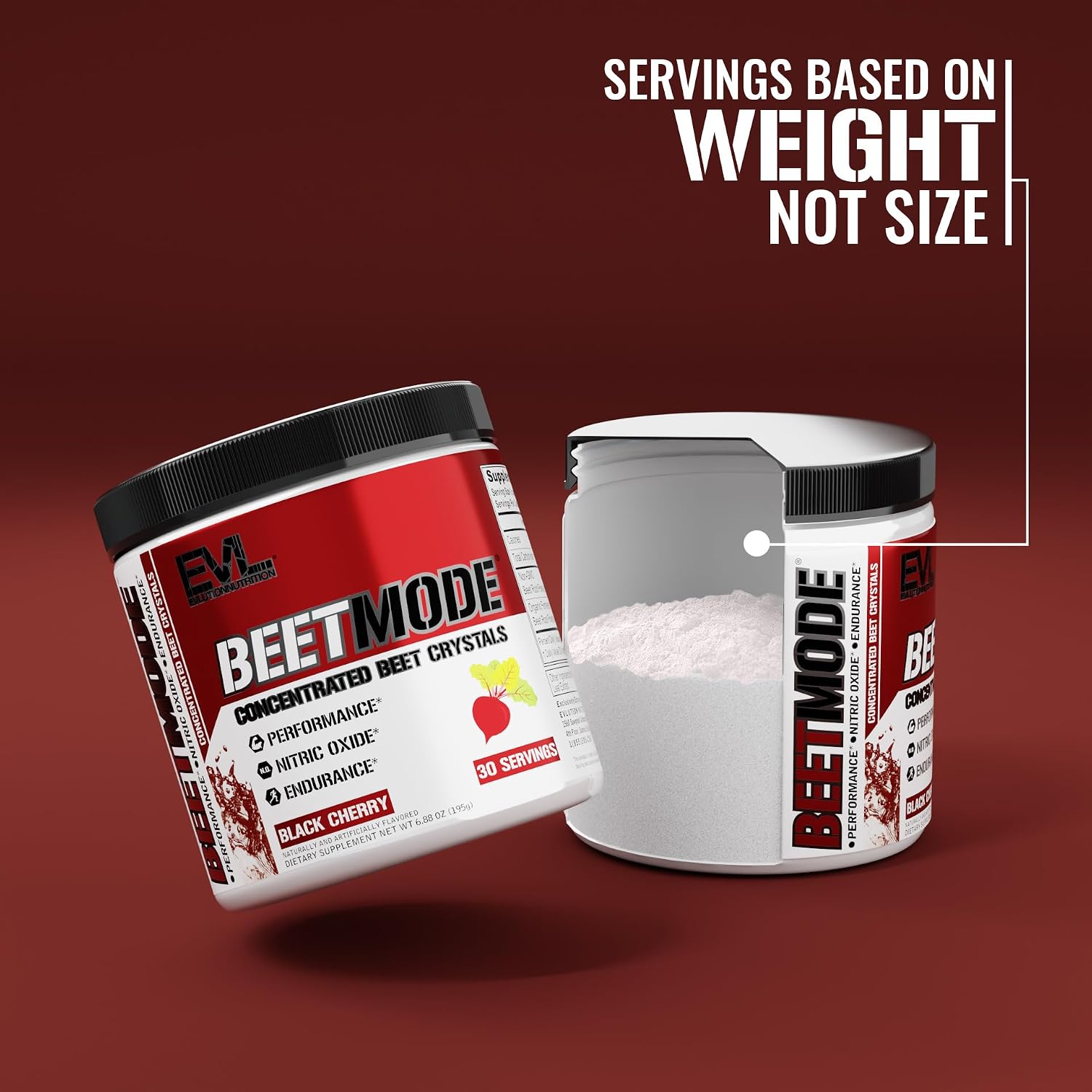EVL BeetMode Beet Root Nitric Oxide Powder, Black Cherry - 30 Servings
