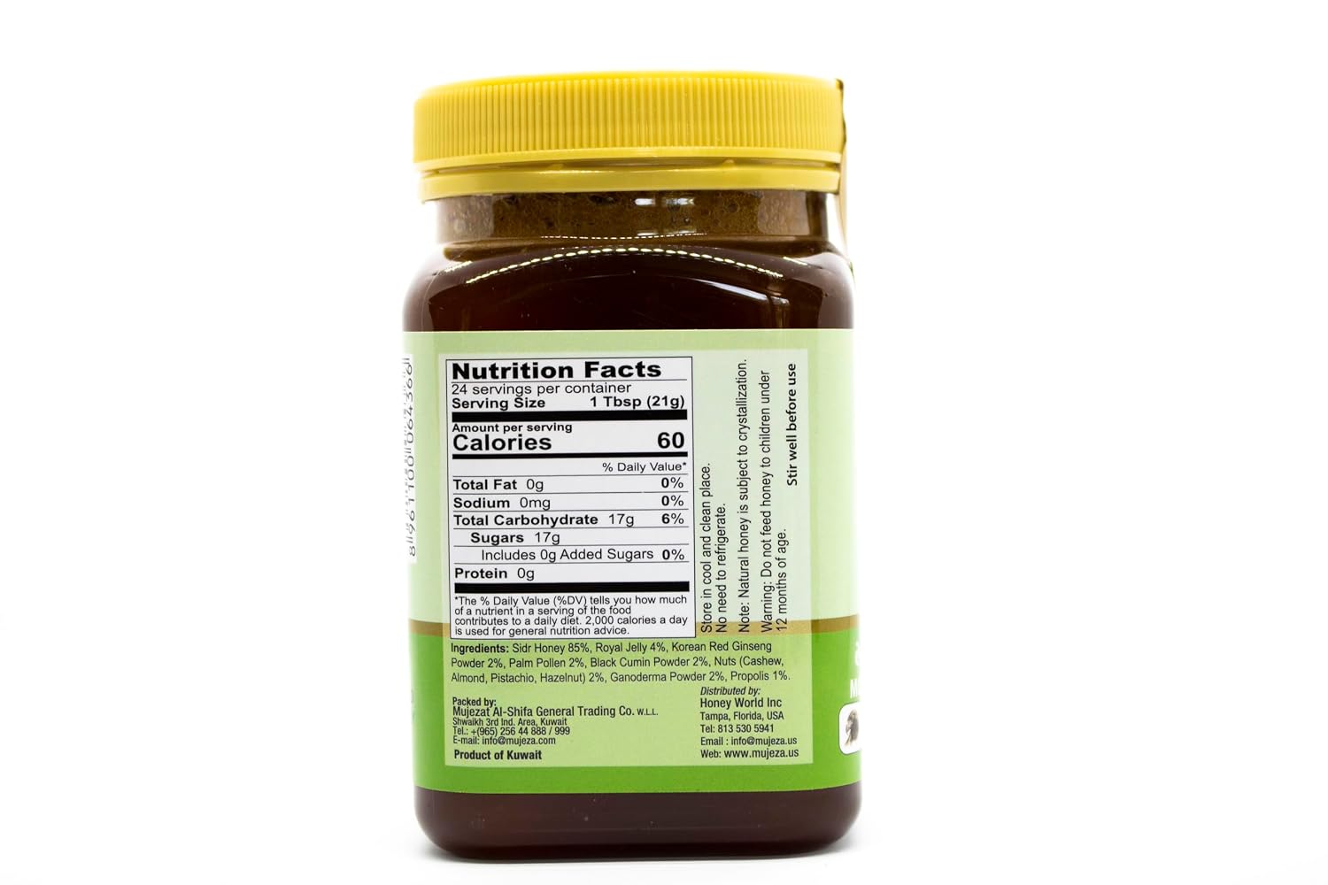 Authentic Mountain Sidr Honey - Jujube Honey, Supports Mental Health, Memory and Cognition, 100% Natural, Raw Liquid Honey, Gluten Free (500g / 17.6oz)