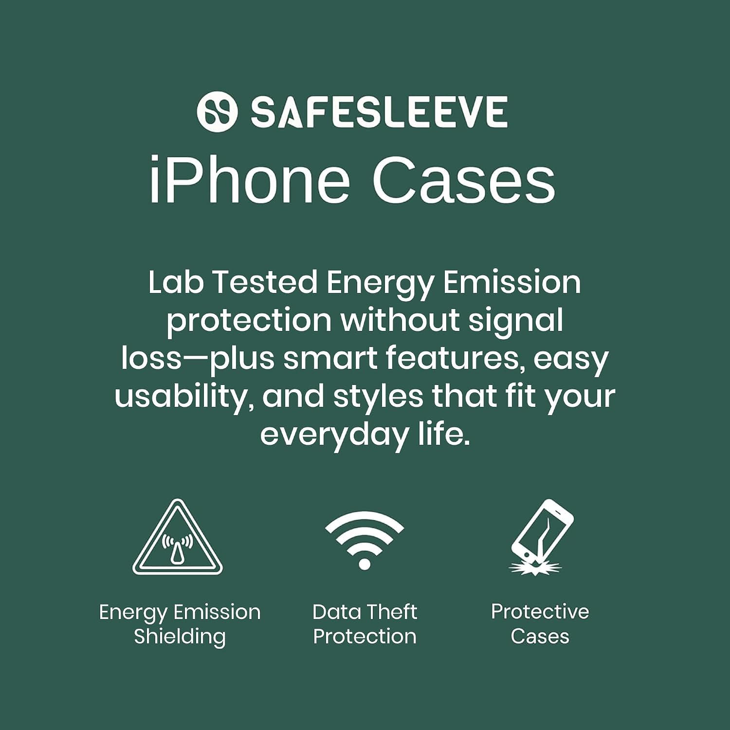 SafeSleeve EMF Blocking Wallet Case for iPhone 6/7/8, Black | EMF Blocker, Card Data Protection, Magnetic Closure, Leather Folio Protection for Daily Use