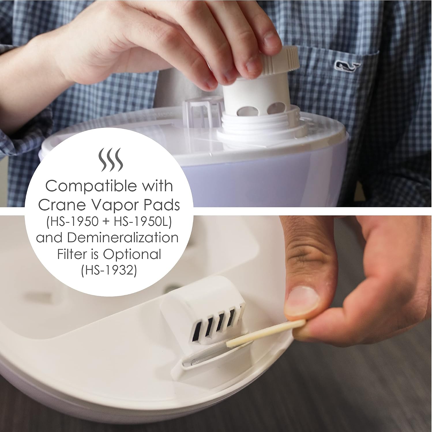 Crane Droplet Ultrasonic Small Air Humidifiers for Bedroom and Office, 0.5 Gallon Cool Mist Humidifier for Plants and Home, Humidifier Filters Optional, Blue and White