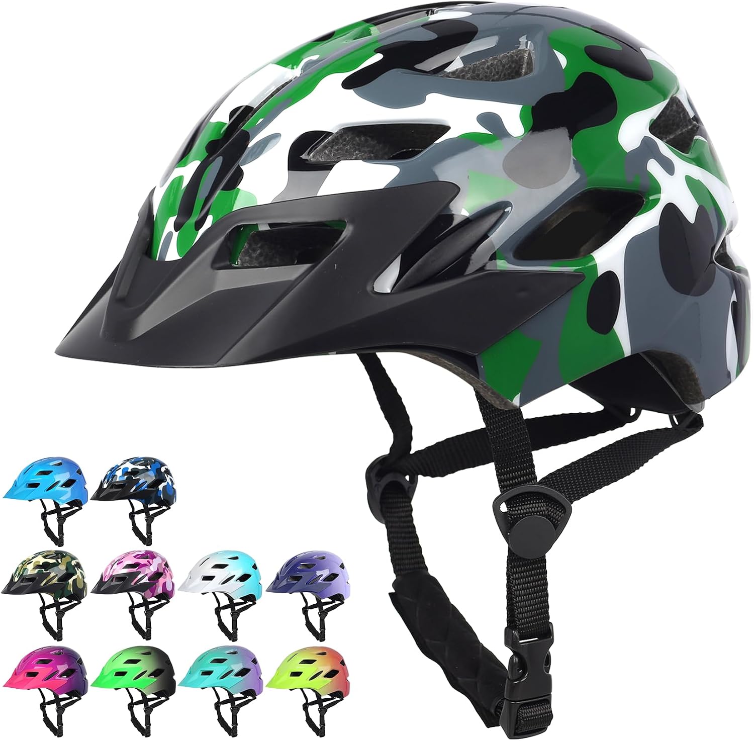 Kids Bike Helmet with LED Light for Youth Teen Toddler Boys Girls