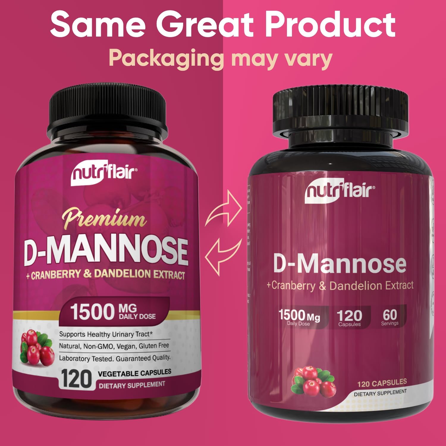 NutriFlair D-Mannose 120 Capsules