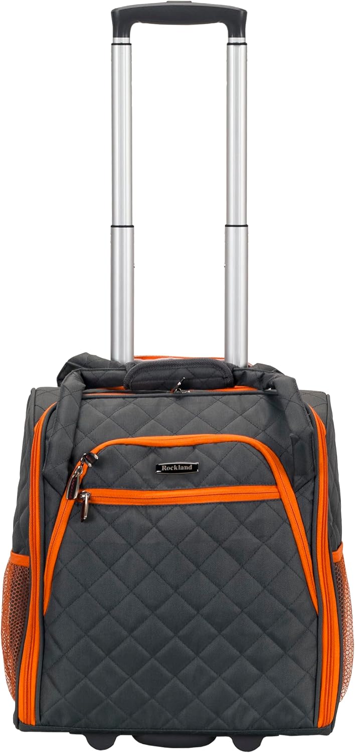 Rockland Melrose Upright Wheeled Underseater Carry-On Luggage, Red