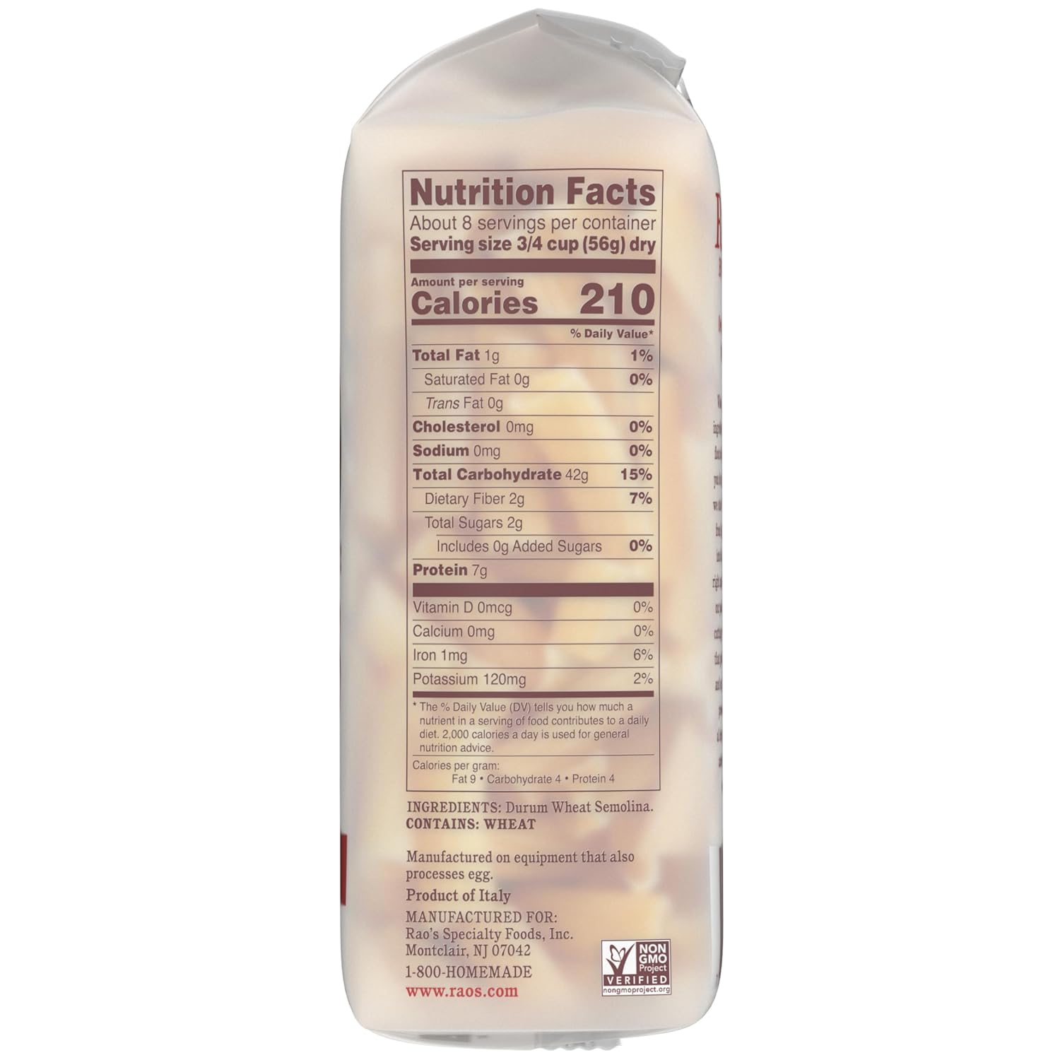 Rao's Homemade Farfalle Pasta, 16 Oz Bag