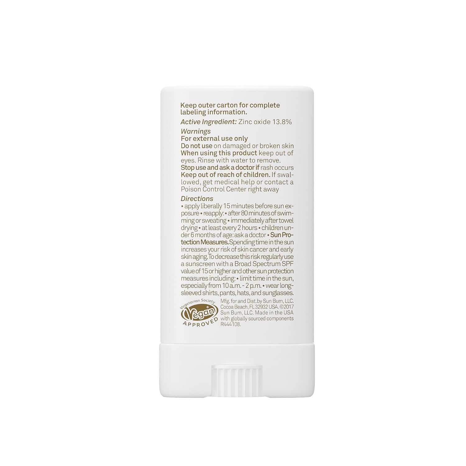 Sun Bum Mineral SPF 50 Face Stick Sunscreen - Travel Size, 0.45 oz | Broad Spectrum Sunscreen, for Sensative Skin, Vitamin E, Hawaii 104 Act Compliant (No Octinoxate & Oxybenzone)