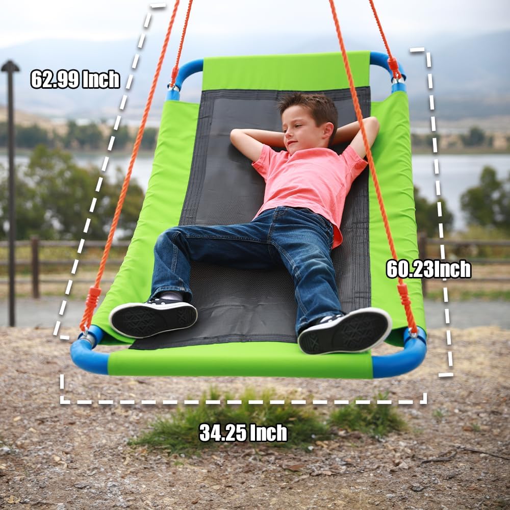 Platform Swing - Large Rectangle Saucer Swing for Kids and Adults