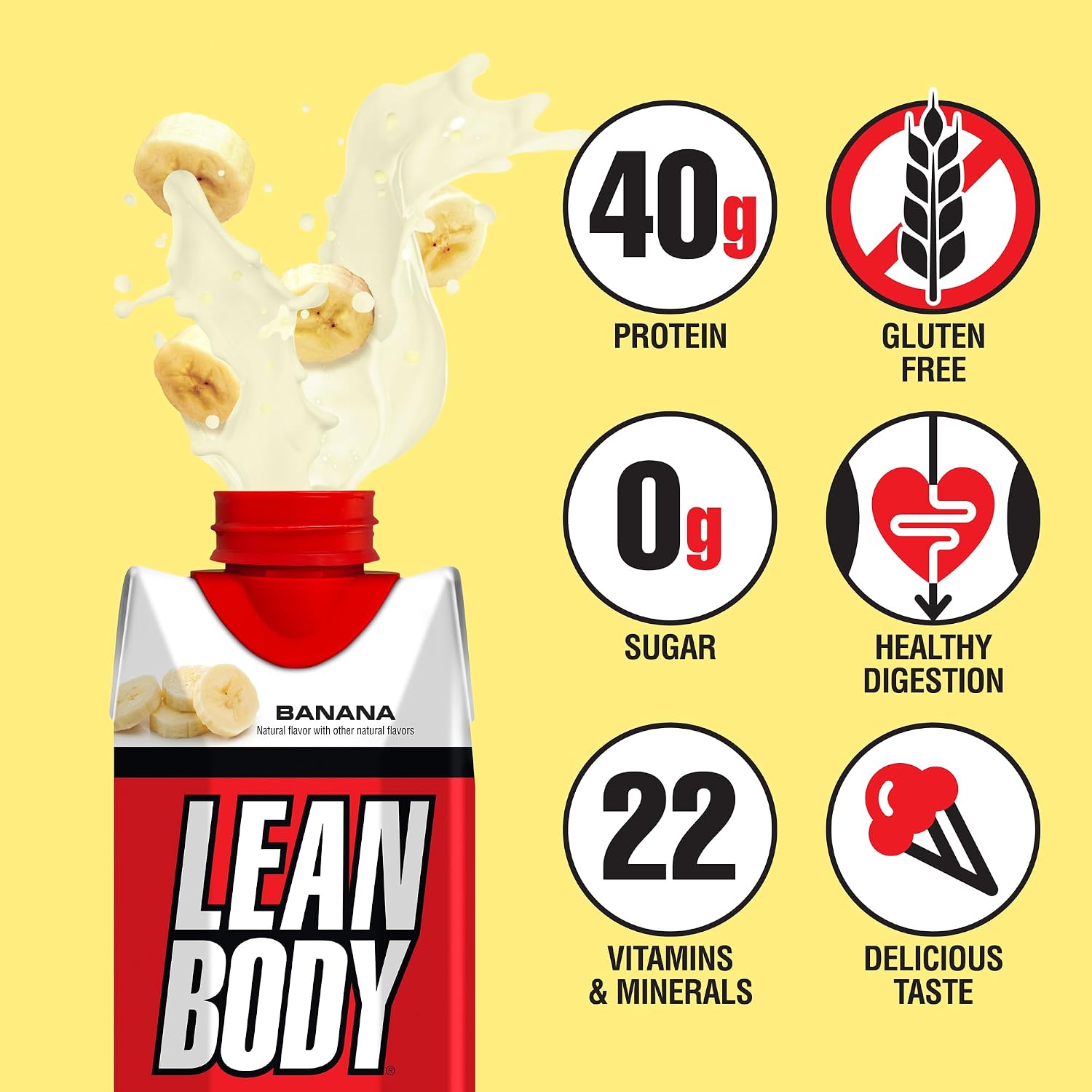 Labrada Lean Body Ready-to-Drink Chocolate Protein Shake, 40g Protein, Whey Blend, 0 Sugar, Gluten Free, 22 Vitamins & Minerals, LABRADA, 17 Fl Oz (Pack of 12)