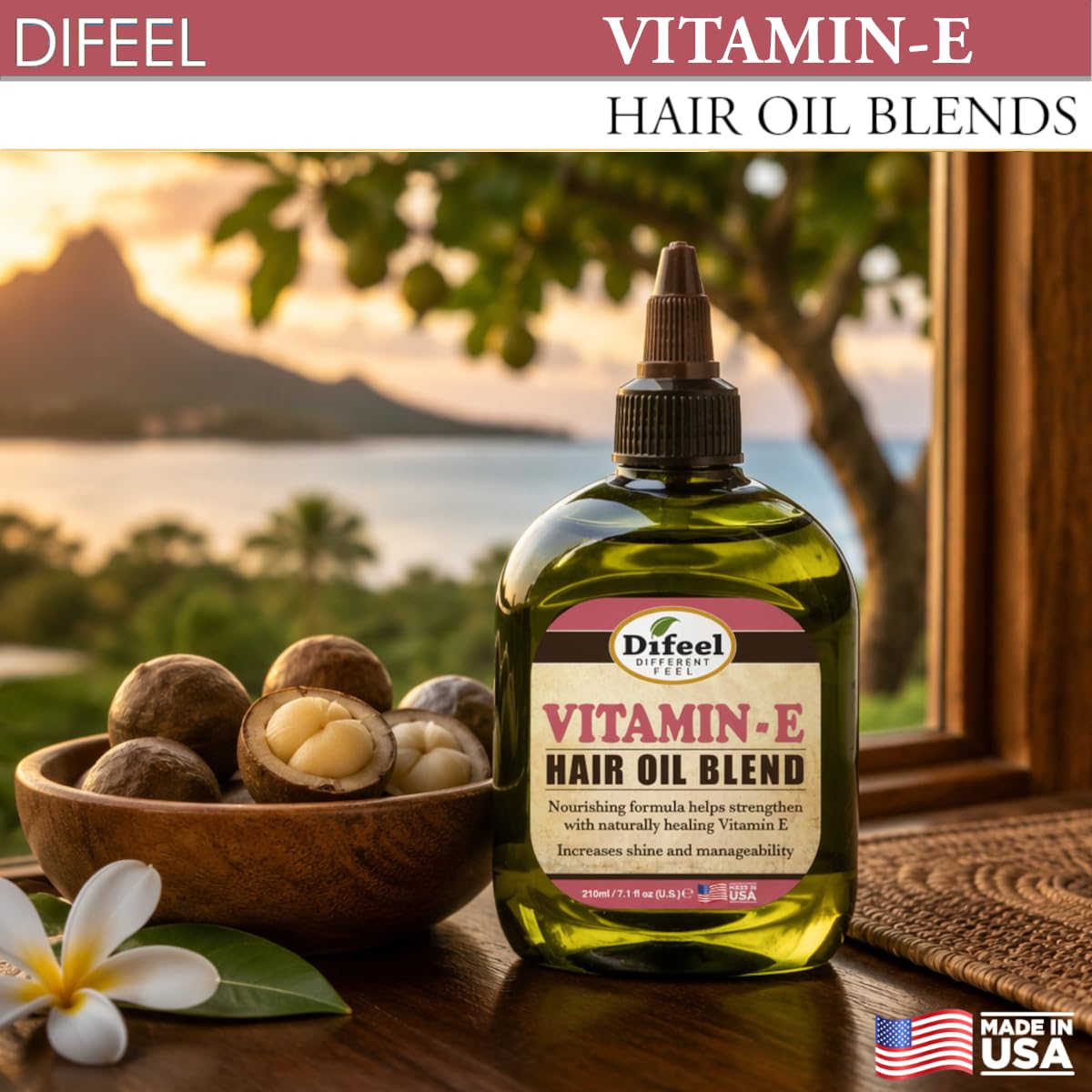 Difeel Vitamin E Hair Oil Blend - Travel Size 2.5 oz.