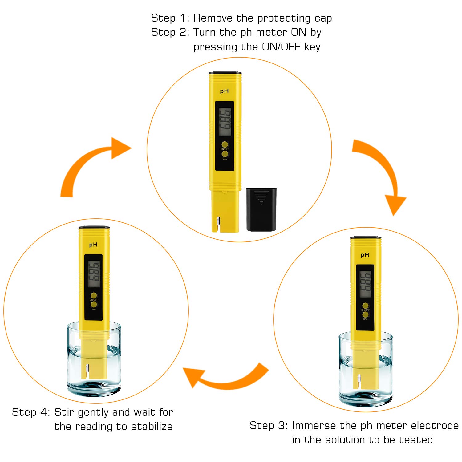 Digital pH Meter Tester Pen for Water, Pre-Calibrated, High Accuracy ±0.01, 0–14 pH Range, Pocket Size for Drinking Water, Pool