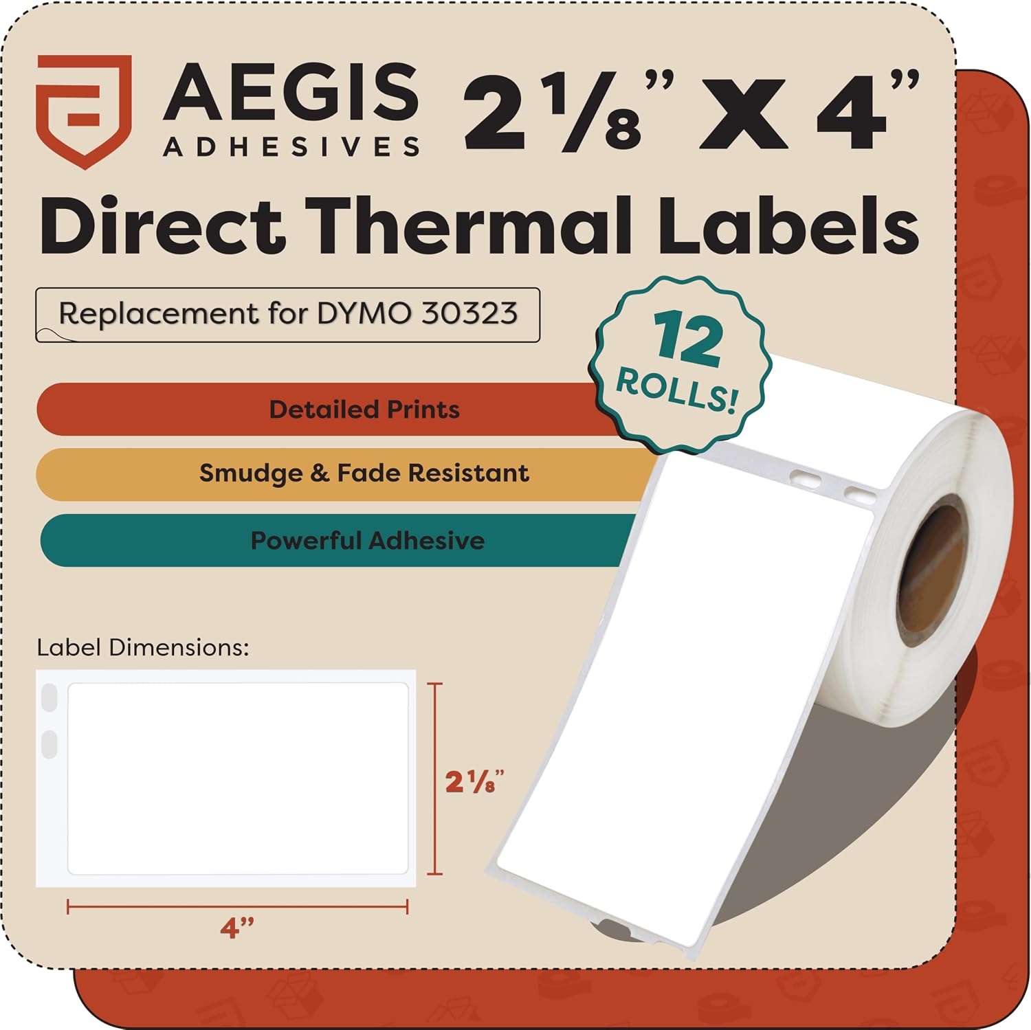 Replacement for DYMO 30256 (8 Rolls, 2400 Labels) 2 5/16" X 4" | Direct Thermal Shipping Labels - Compatible With LabelWriter 450, 450 Turbo, 4XL Printers (NOT 550, 5XL) - Aegis Adhesives