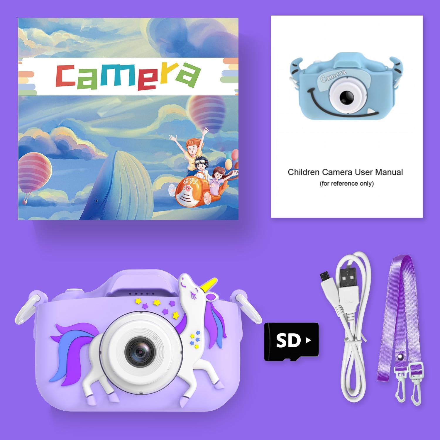 Goopow Kids Camera Toys for 3-8 Year Old Girls Boys,Children Digital Video Camcorder Camera with Cartoon Soft Cover, Best Chritmas Birthday Festival Gift for Kids