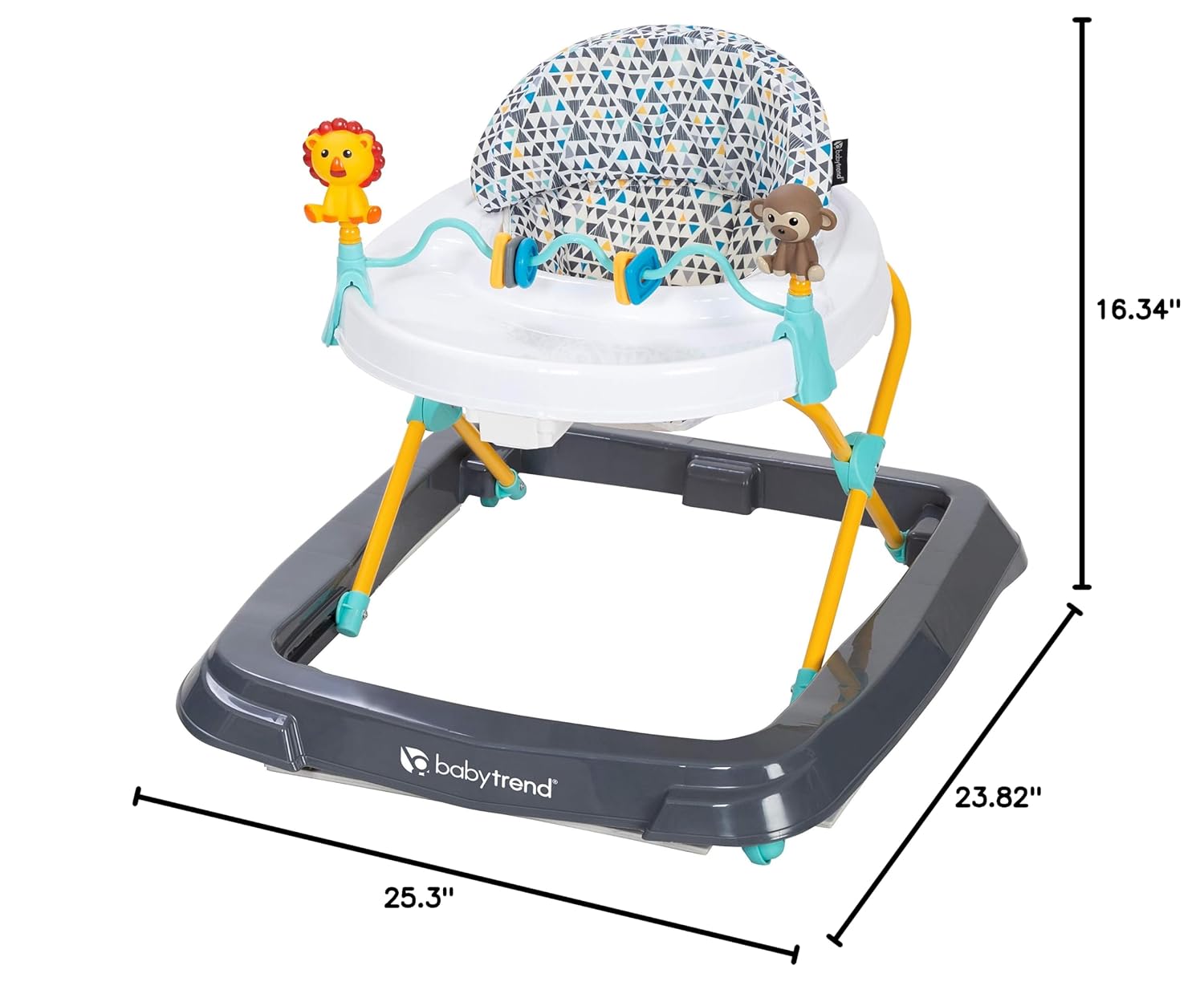 Smart Steps Trend Activity Walker with Removeable Toy Bar, Multi-Directional Front Wheels, Tray, Adjustable Height and Flat Fold Frame for Storage, Ages 6 Months +, Emily Pink