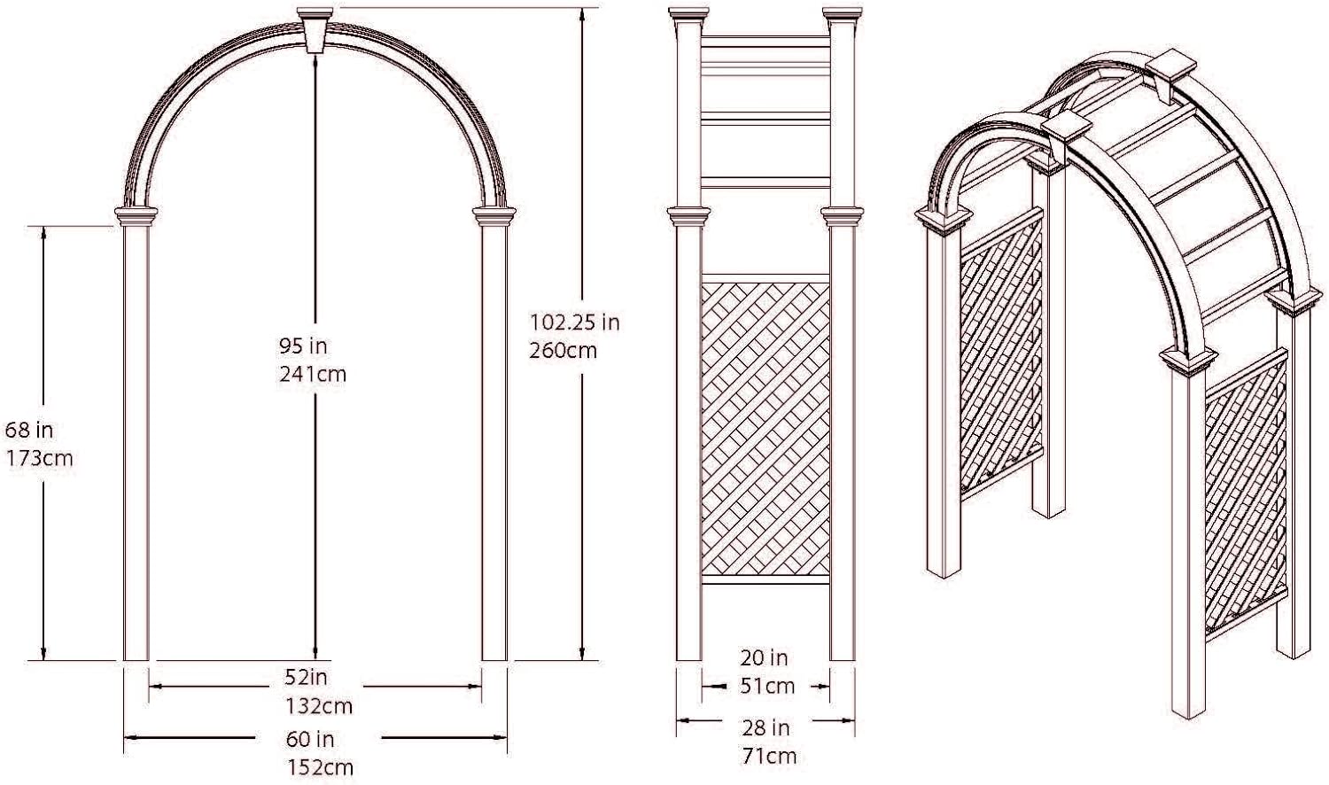 Nantucket Legacy 60"W x 94"H Vinyl Arbor