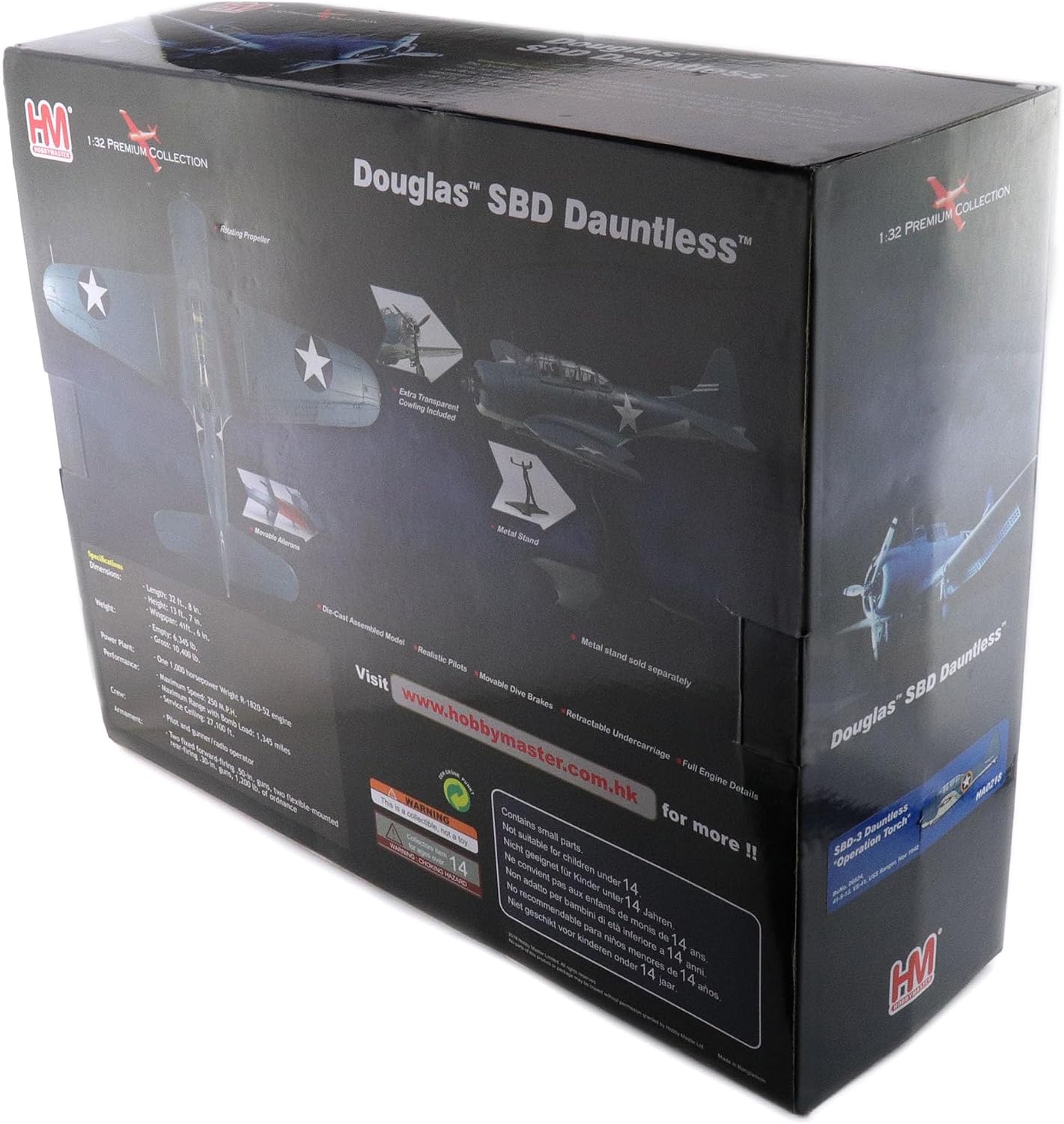 Hobby Master | 1:32 Scale Diecast Military Aircraft Replica | SBD-3 Dauntless Operation Torch BuNo. 06624, 41-S-13, VS-41, USS Ranger