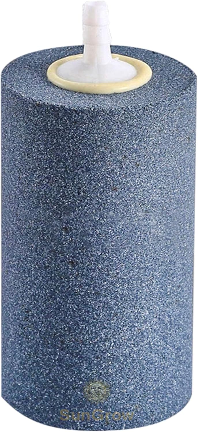 SunGrow 10-Pack Air Stone Bubble Cylinder for Aquarium Air Pump, 1 Inch Fish Tank Air Diffuser Aerator Bubbler for Ponds, Hydroponics & Aquaponics