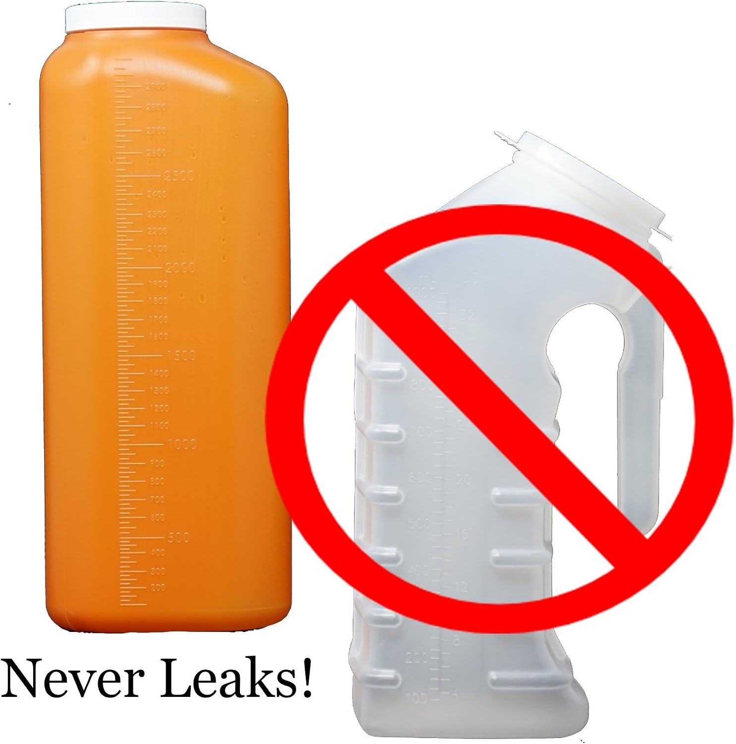 Oakridge Male Urine Collector with Lid, Leakproof - Pack of 2