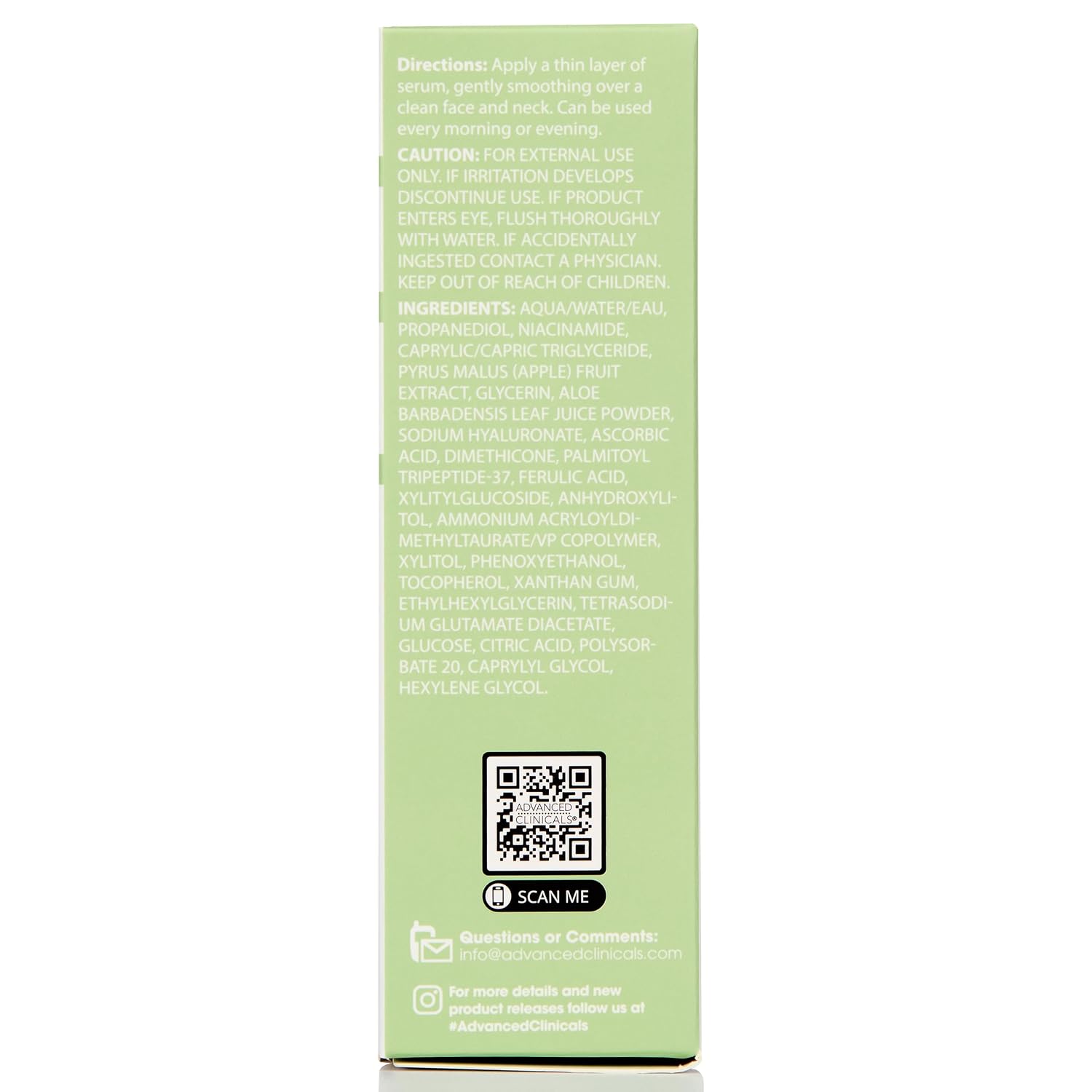 Advanced Clinicals Brightening Vitamin C Serum For Face With Glycolic Acid + Lactic Acid | Vitamin C Eye Serum Face Moisturizer For Improving Look Of Dark Spots & Uneven Complexion, 1.75 Fl Oz
